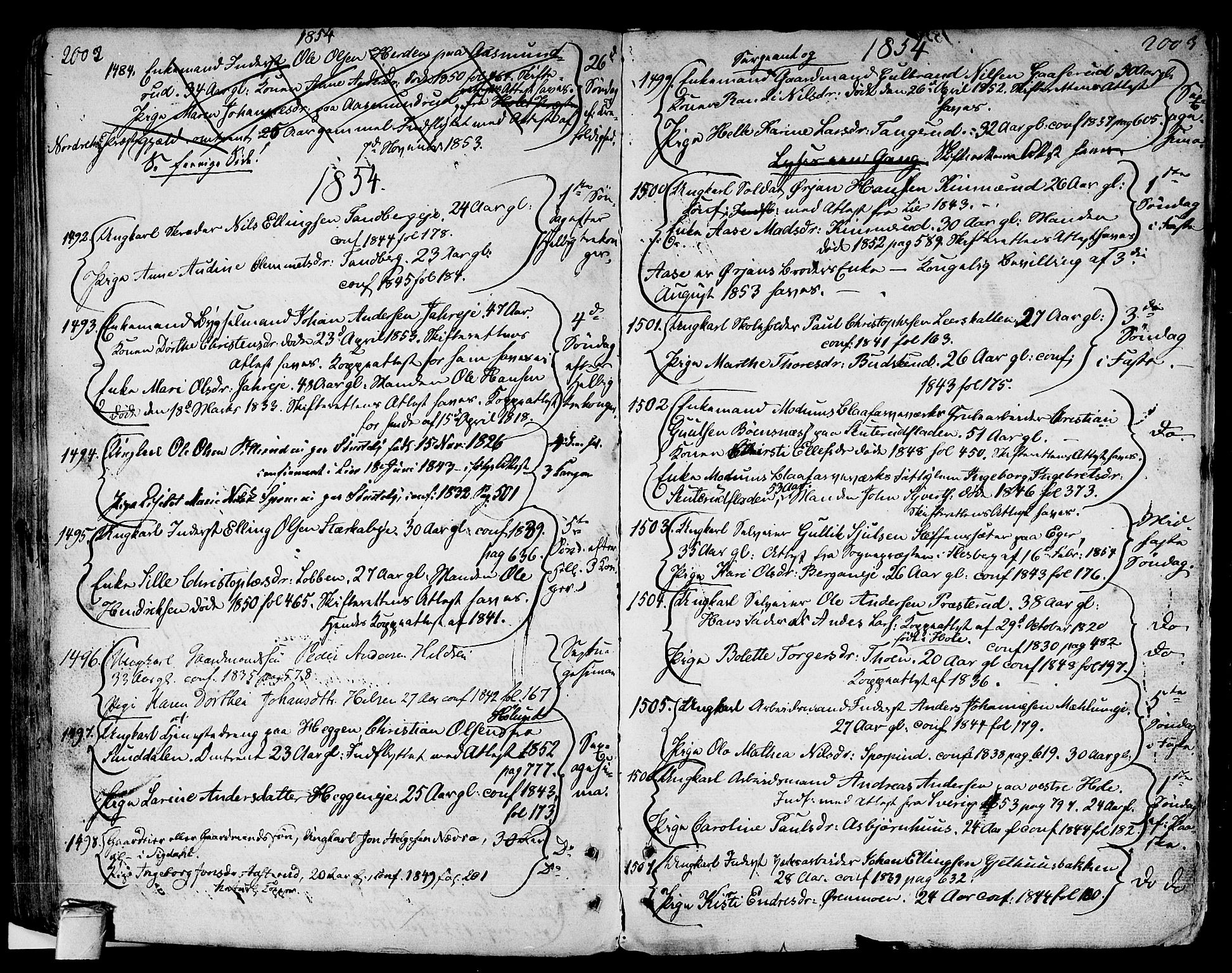 Modum kirkebøker, AV/SAKO-A-234/F/Fa/L0003: Parish register (official) no. 3, 1783-1819, p. 2002-2003