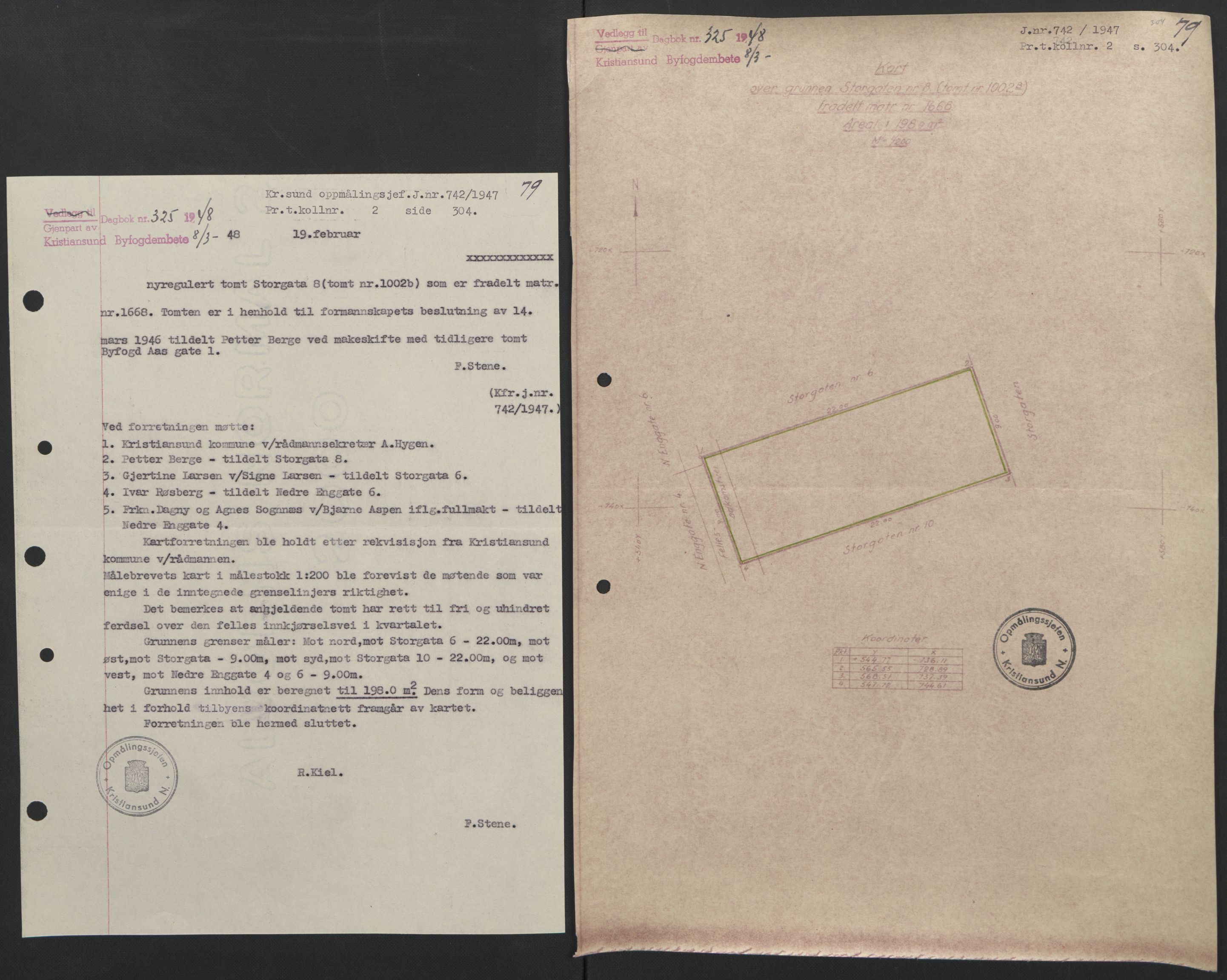 Kristiansund byfogd, AV/SAT-A-4587/A/27: Mortgage book no. 42, 1947-1950, Diary no: : 325/1948