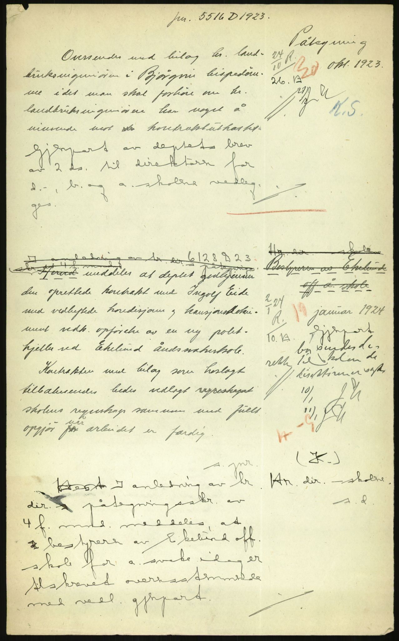 Kirke- og undervisningsdepartementet, 1. skolekontor D, RA/S-1021/F/Fh/Fhr/L0098: Eikelund off. skole for evneveike, 1897-1947, p. 71