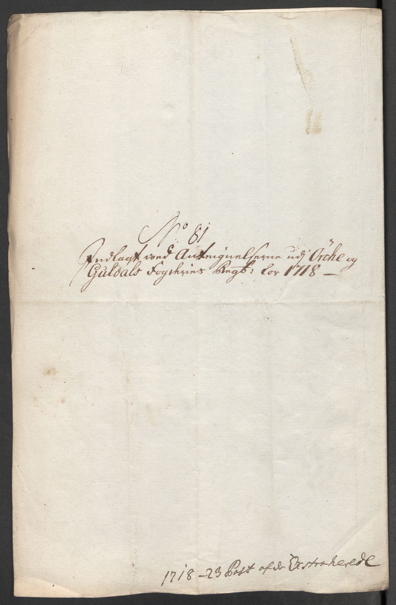 Rentekammeret inntil 1814, Reviderte regnskaper, Fogderegnskap, AV/RA-EA-4092/R60/L3972: Fogderegnskap Orkdal og Gauldal, 1718, p. 603