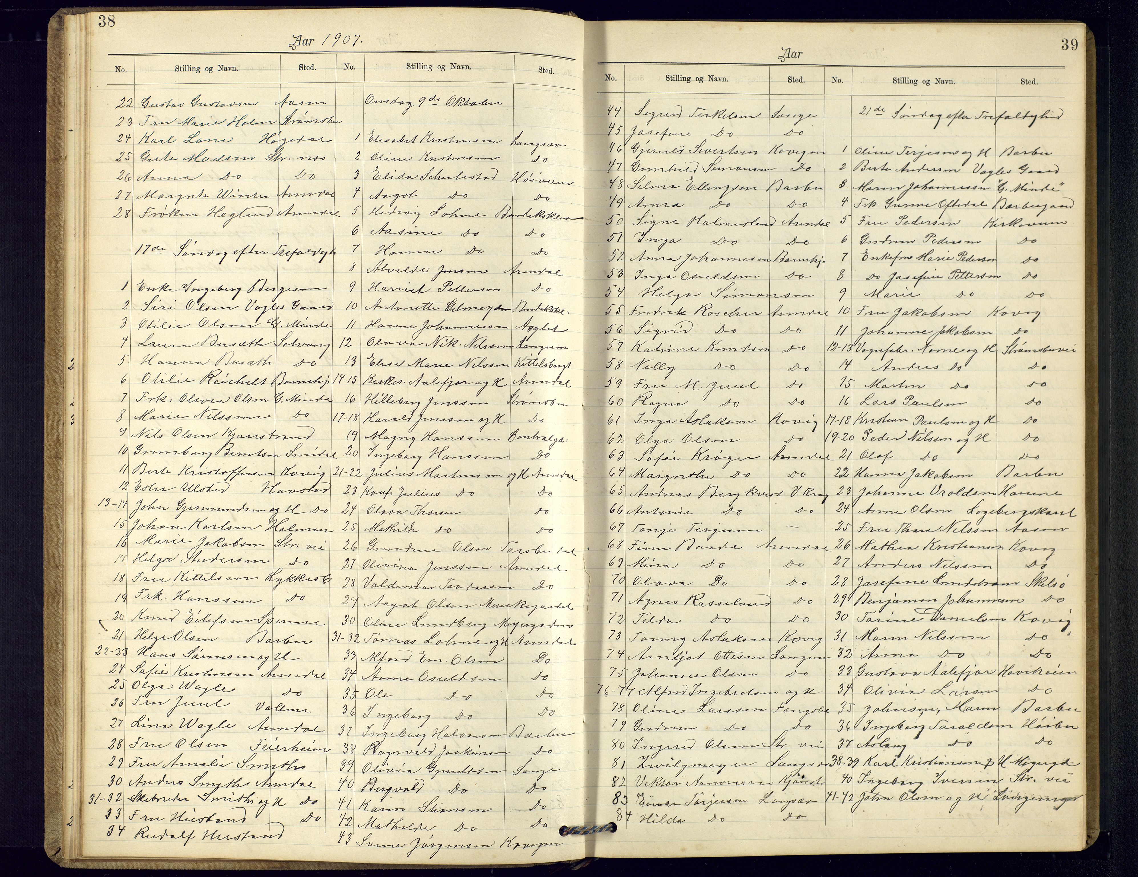 Barbu sokneprestkontor, AV/SAK-1111-0003/F/Fc/L0002: Communicants register no. C-2, 1903-1940, p. 38-39