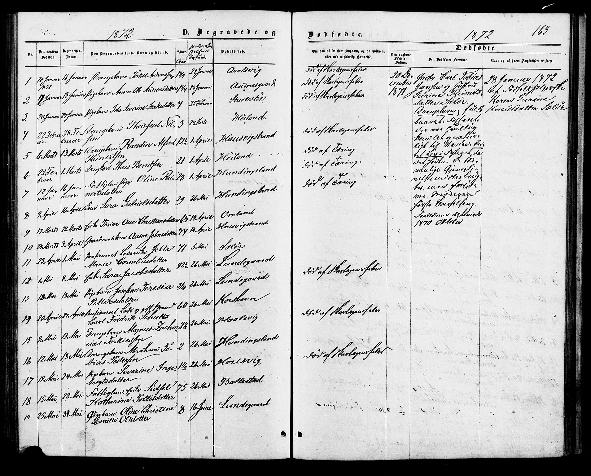 Lyngdal sokneprestkontor, SAK/1111-0029/F/Fa/Faa/L0003: Parish register (official) no. A 3, 1871-1882, p. 163