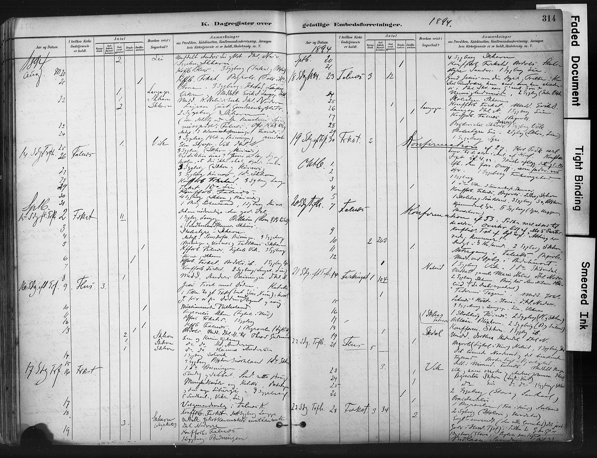 Skudenes sokneprestkontor, SAST/A -101849/H/Ha/Haa/L0009: Parish register (official) no. A 6, 1882-1912, p. 314