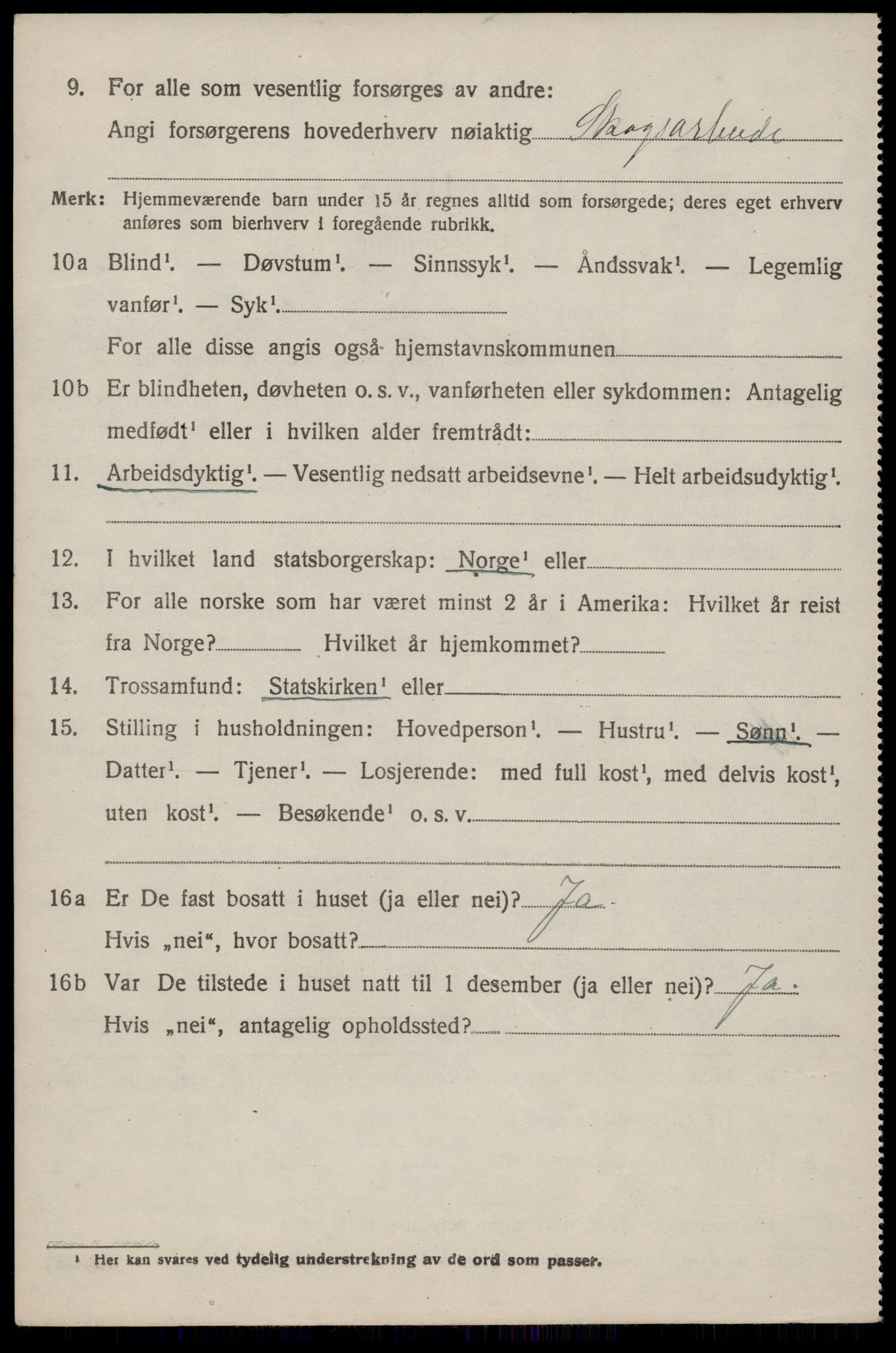 SAKO, 1920 census for Fyresdal, 1920, p. 2300