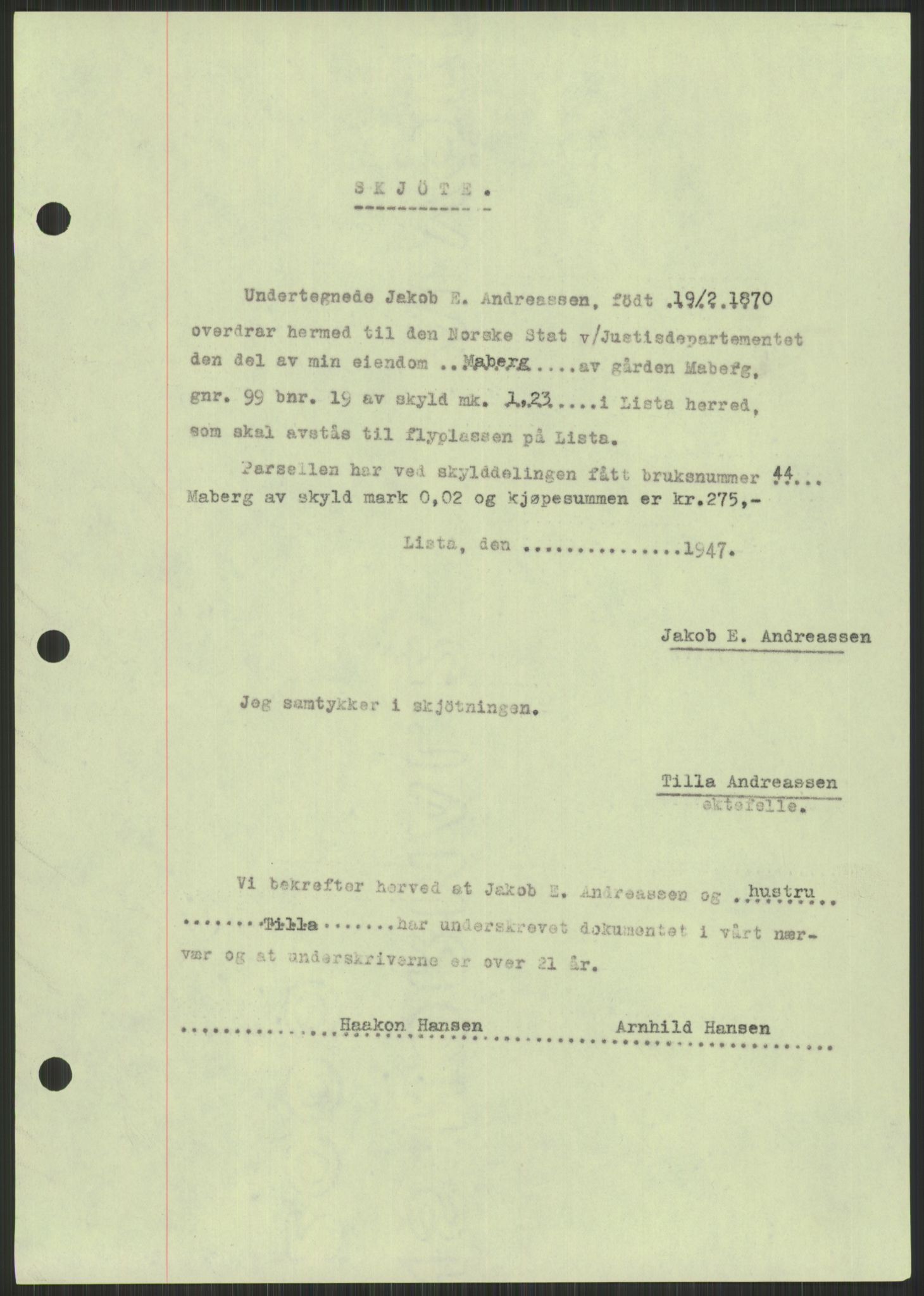 Forsvarsdepartementet, 10. kontor / Oppgjørskontoret, AV/RA-RAFA-1225/D/Db/L0182: Lista oppgjørskontor, 1942-1950, p. 51