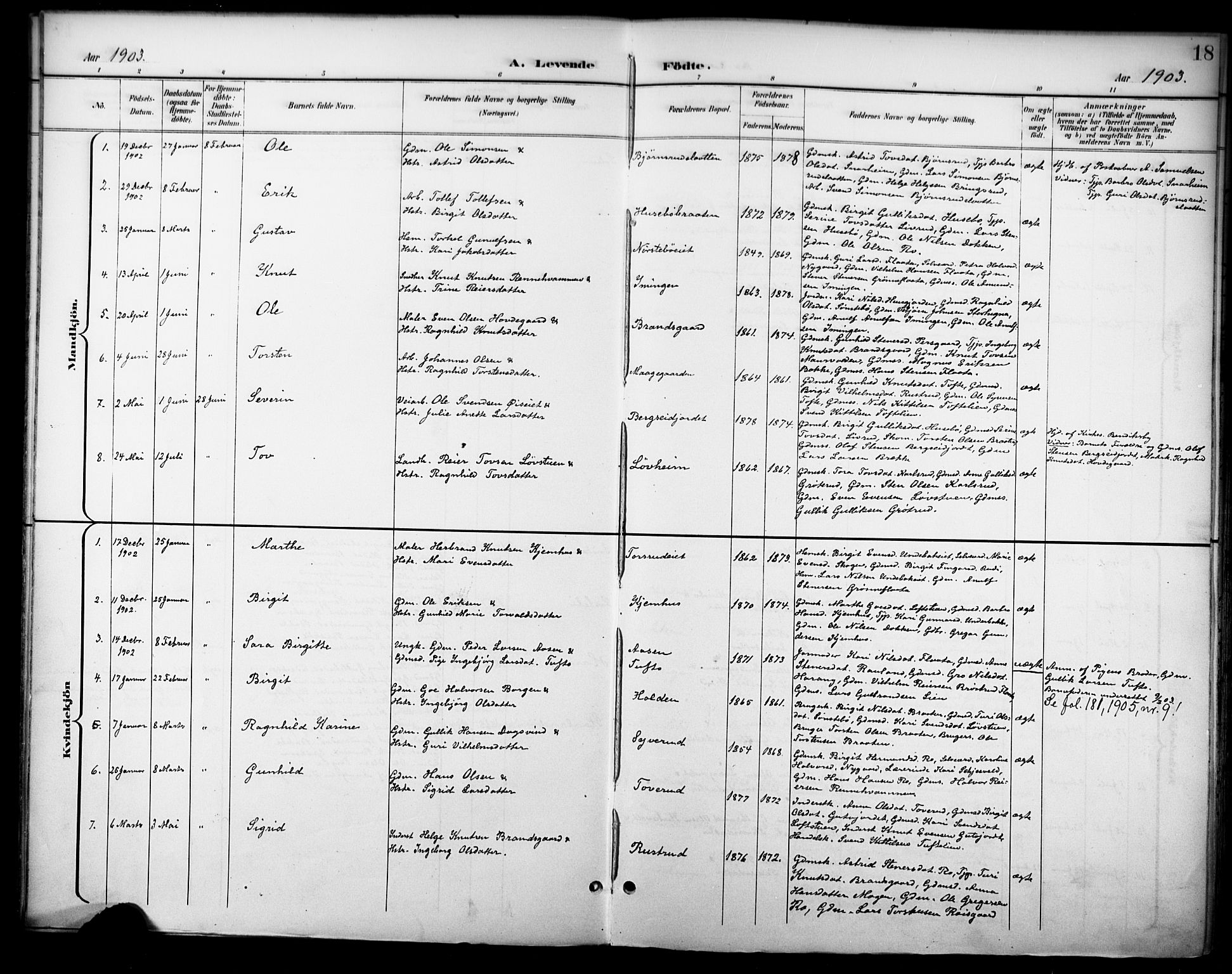 Nore kirkebøker, SAKO/A-238/F/Fc/L0005: Parish register (official) no. III 5, 1898-1922, p. 18