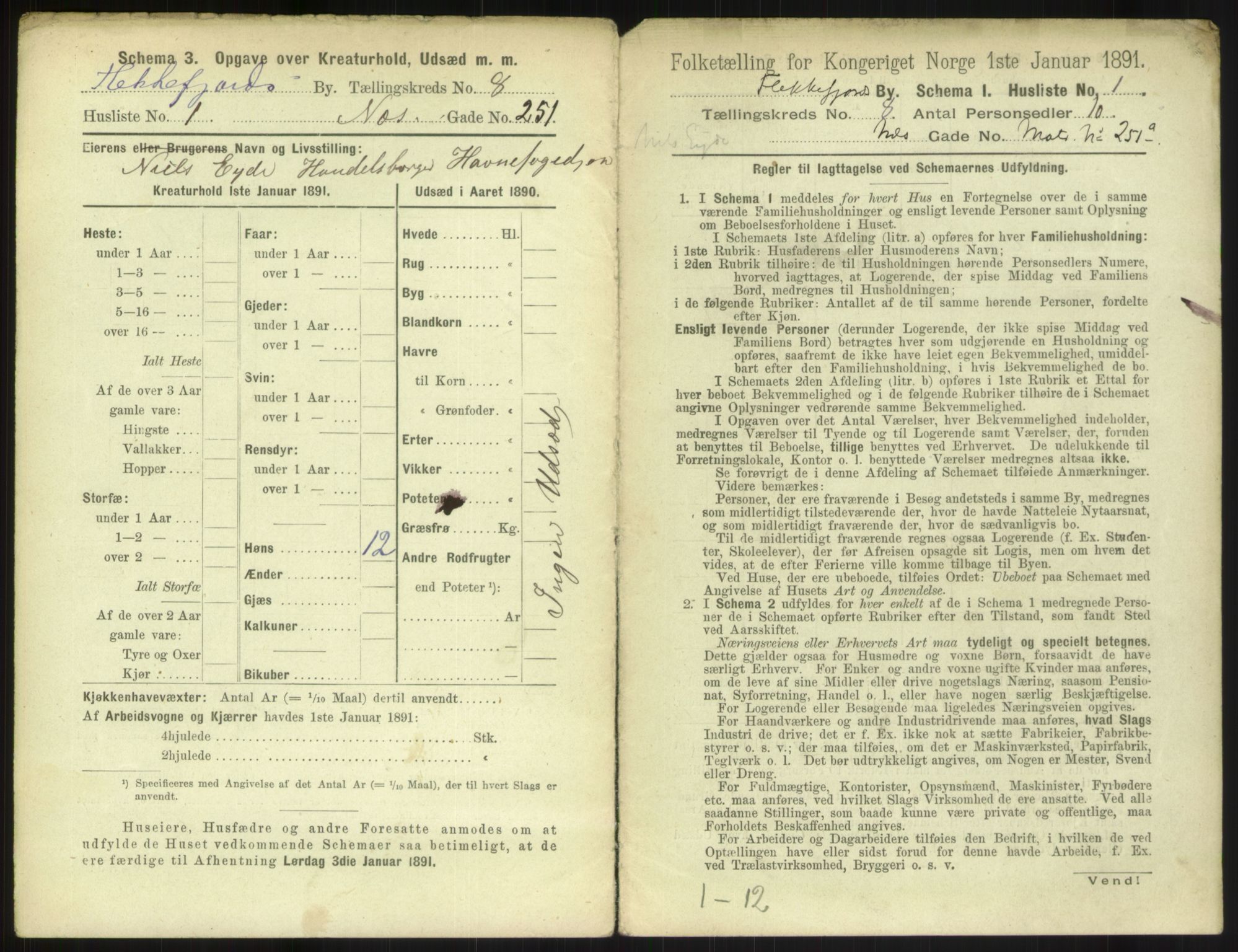 RA, 1891 census for 1004 Flekkefjord, 1891, p. 300