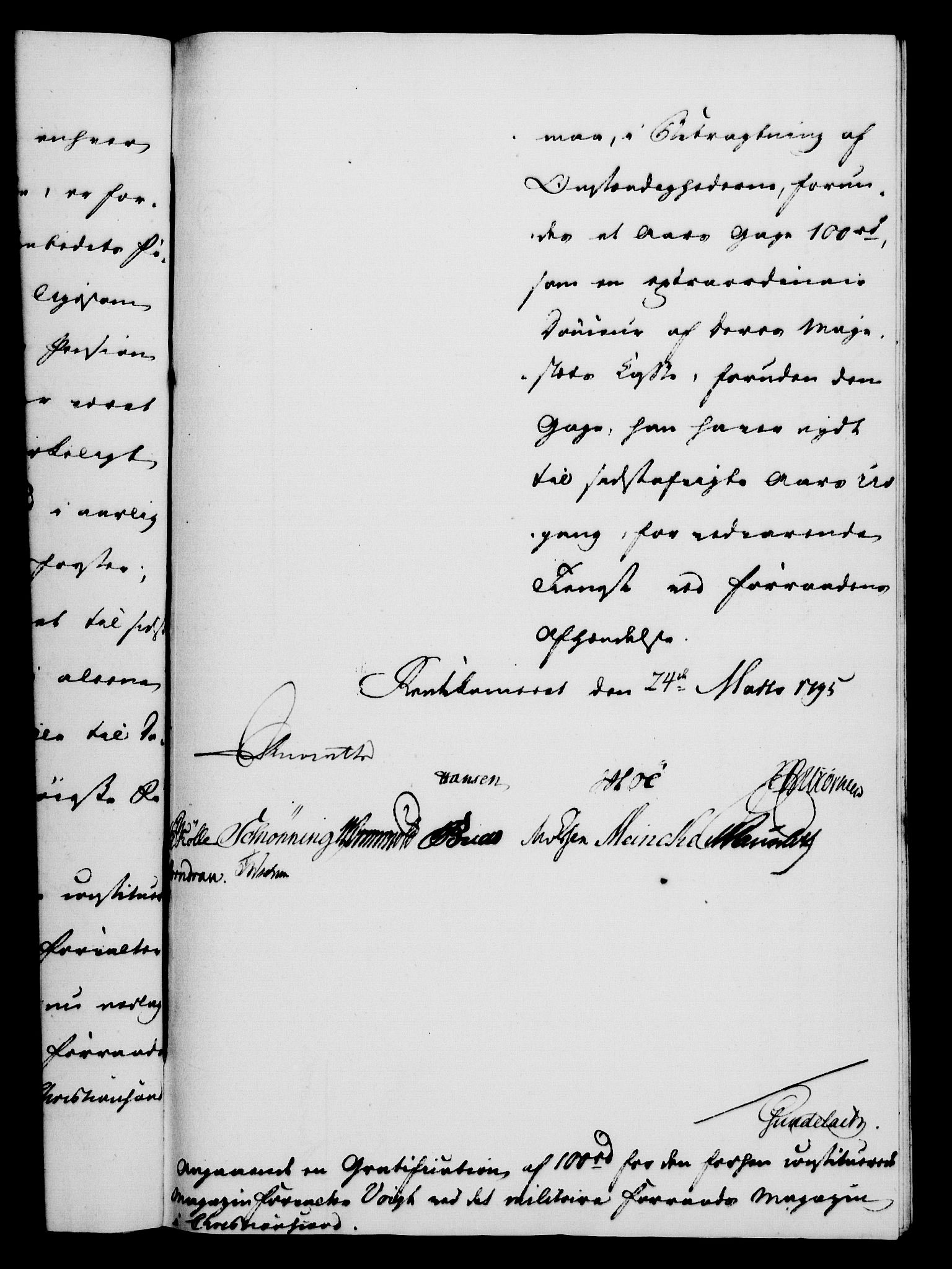 Rentekammeret, Kammerkanselliet, RA/EA-3111/G/Gf/Gfa/L0077: Norsk relasjons- og resolusjonsprotokoll (merket RK 52.77), 1795, p. 164
