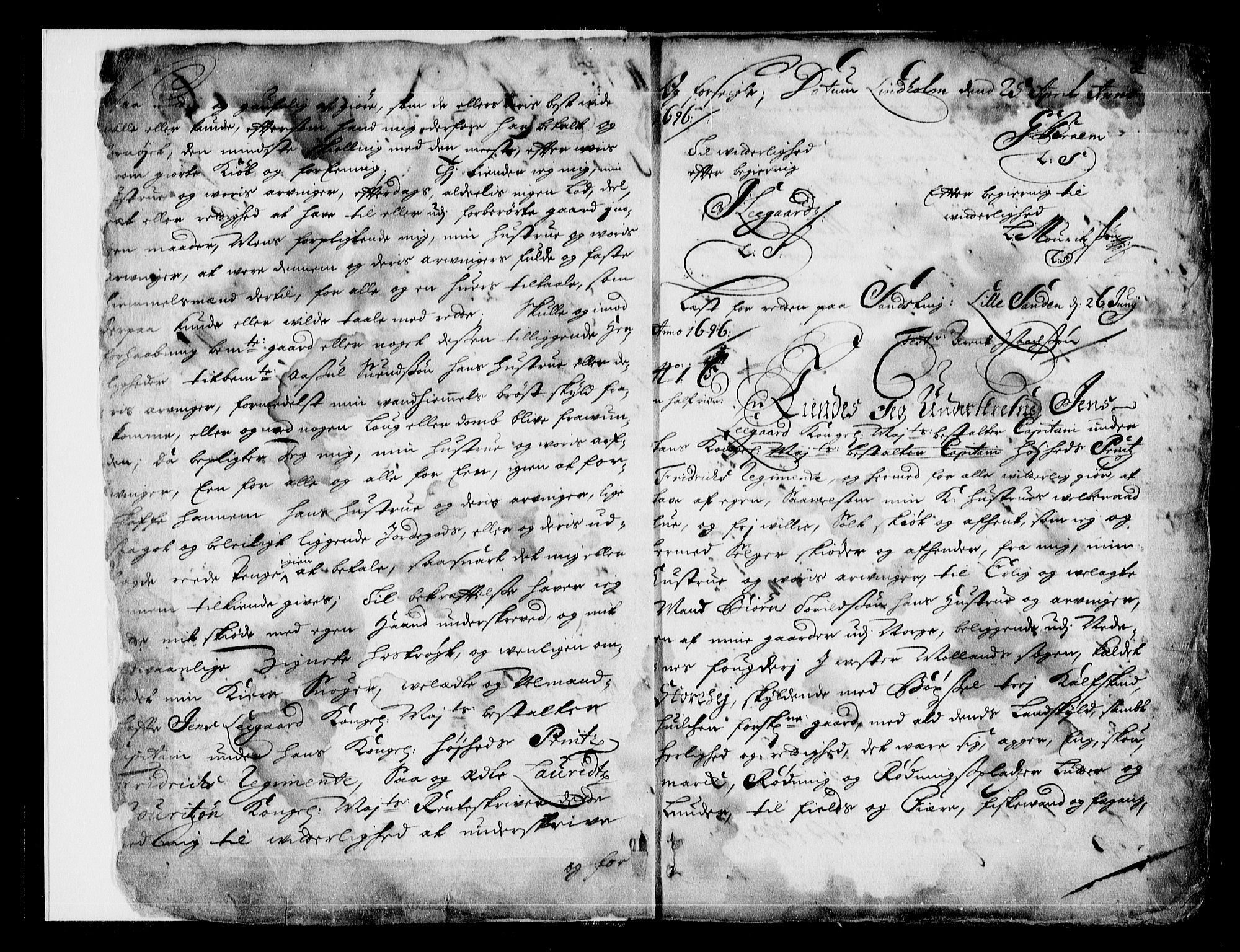 Nedenes sorenskriveri før 1824, SAK/1221-0007/G/Gb/L0001: Mortgage book no. 1, 1696-1698, p. 2