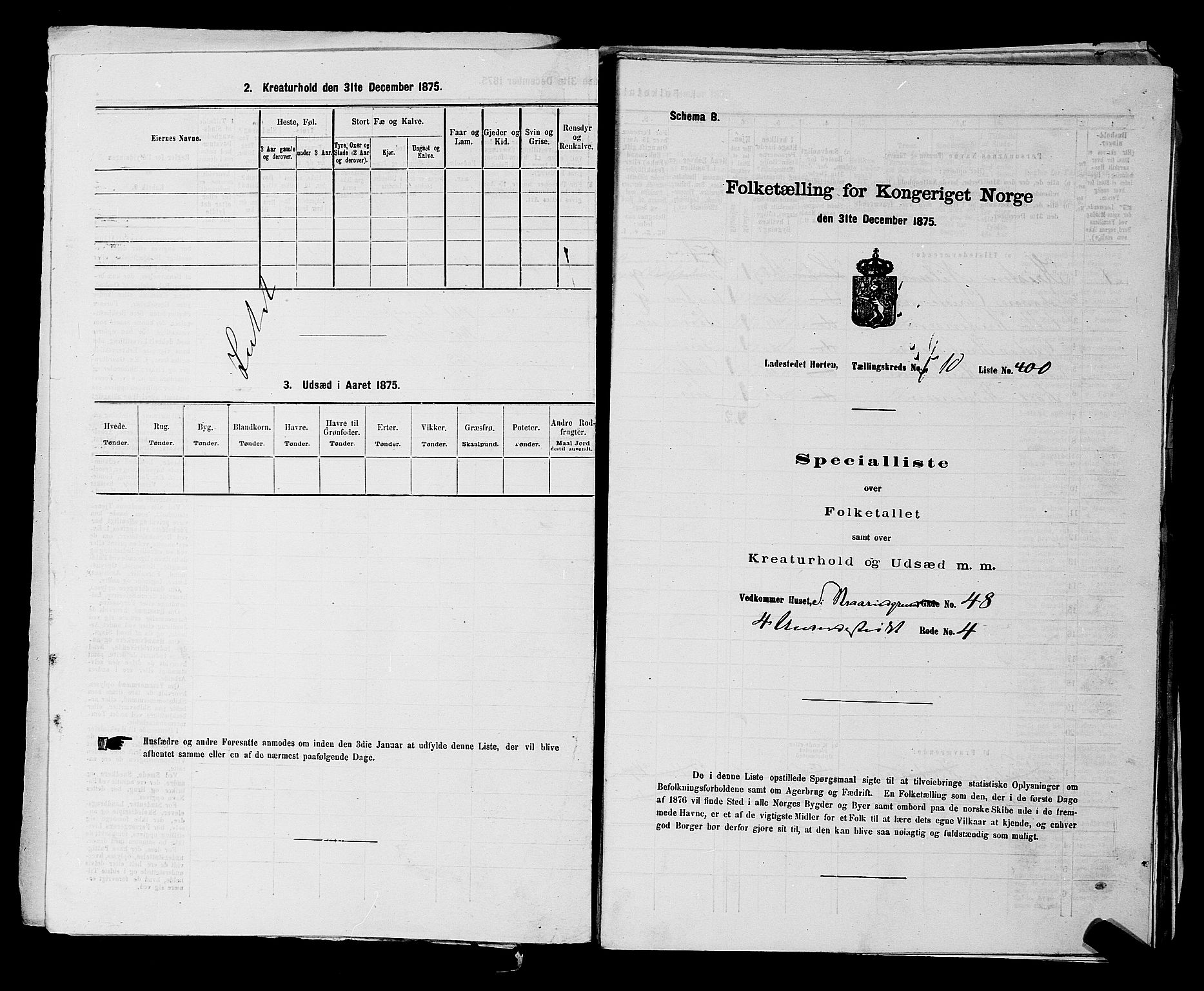 SAKO, 1875 census for 0703P Horten, 1875, p. 898