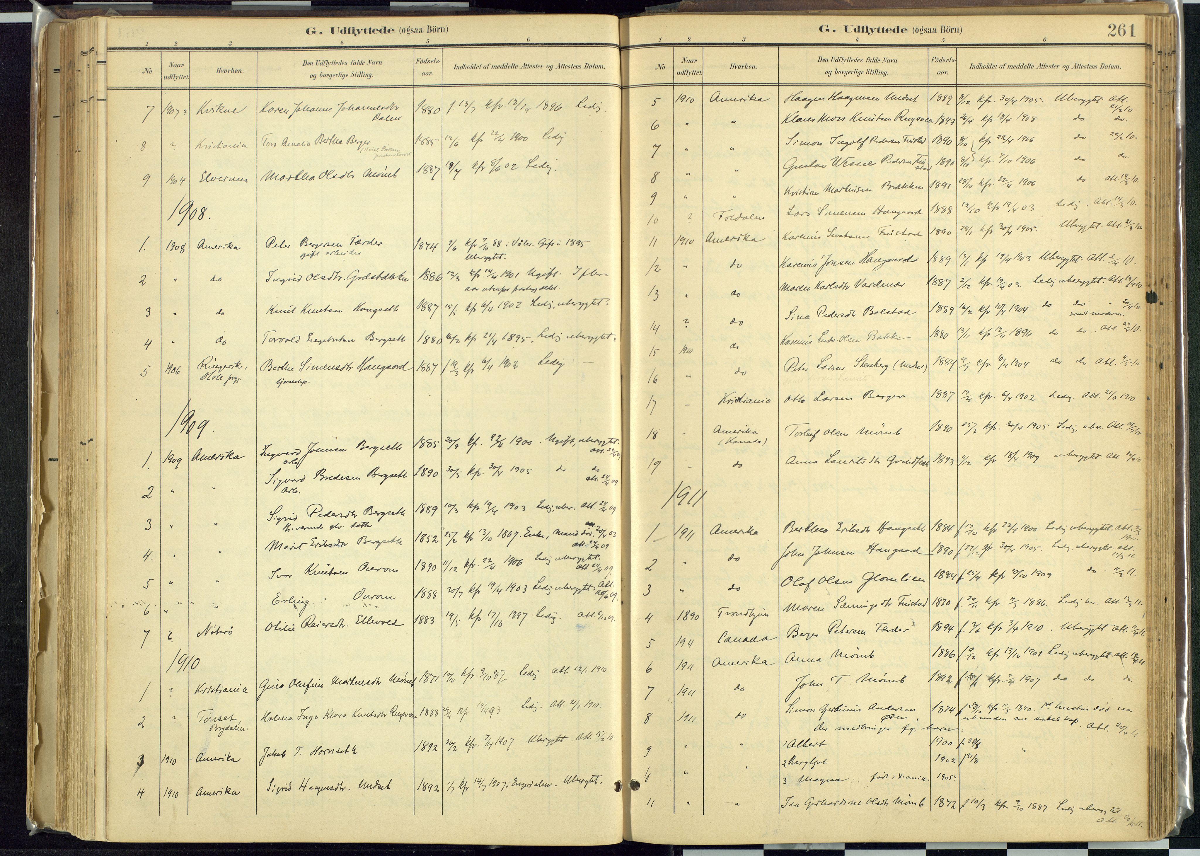 Rendalen prestekontor, SAH/PREST-054/H/Ha/Haa/L0012: Parish register (official) no. 12, 1901-1928, p. 261