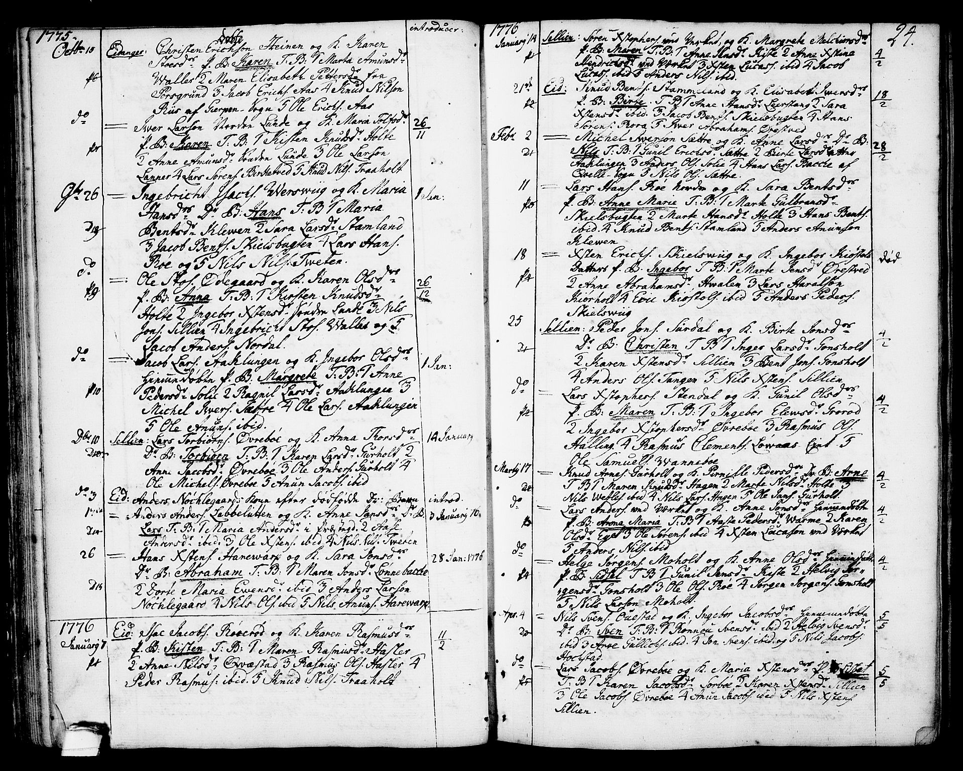 Eidanger kirkebøker, AV/SAKO-A-261/F/Fa/L0006: Parish register (official) no. 6, 1764-1814, p. 24