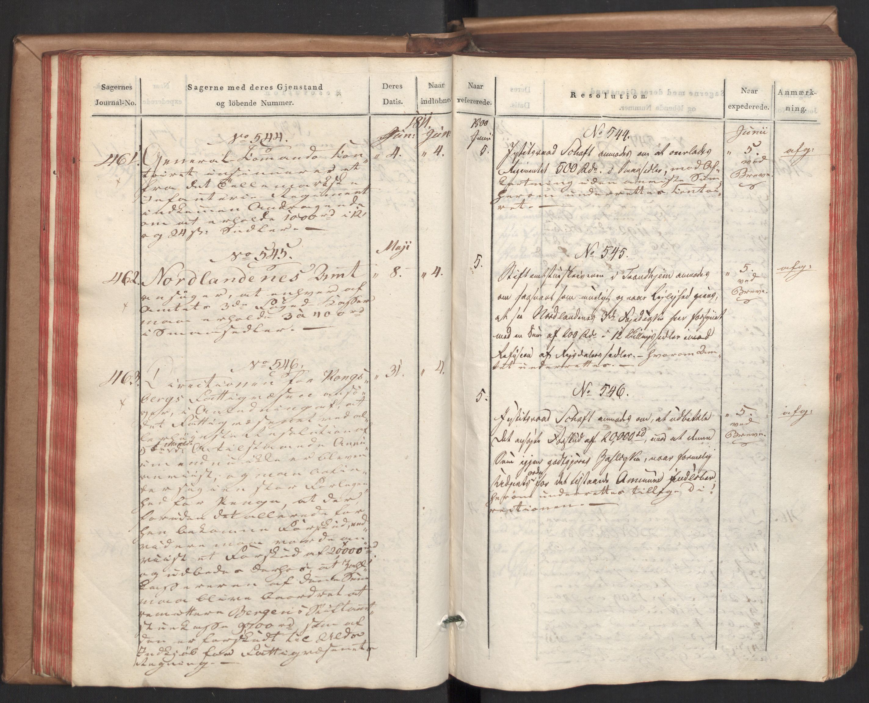 Stattholderembetet 1810-1814, 2. kontor (Kontor B), AV/RA-EA-5432/Ab/L0002: Referatprotokoll,  j.nr. 291-1001,  l.nr. 348-1179, 1811, p. 69