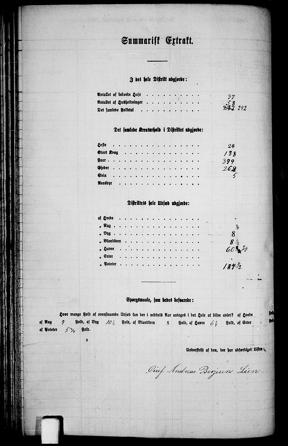 RA, 1865 census for Fjotland, 1865, p. 46