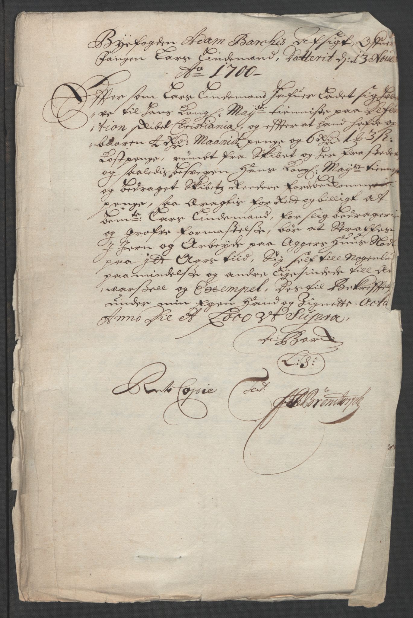 Rentekammeret inntil 1814, Reviderte regnskaper, Fogderegnskap, AV/RA-EA-4092/R10/L0443: Fogderegnskap Aker og Follo, 1700, p. 347