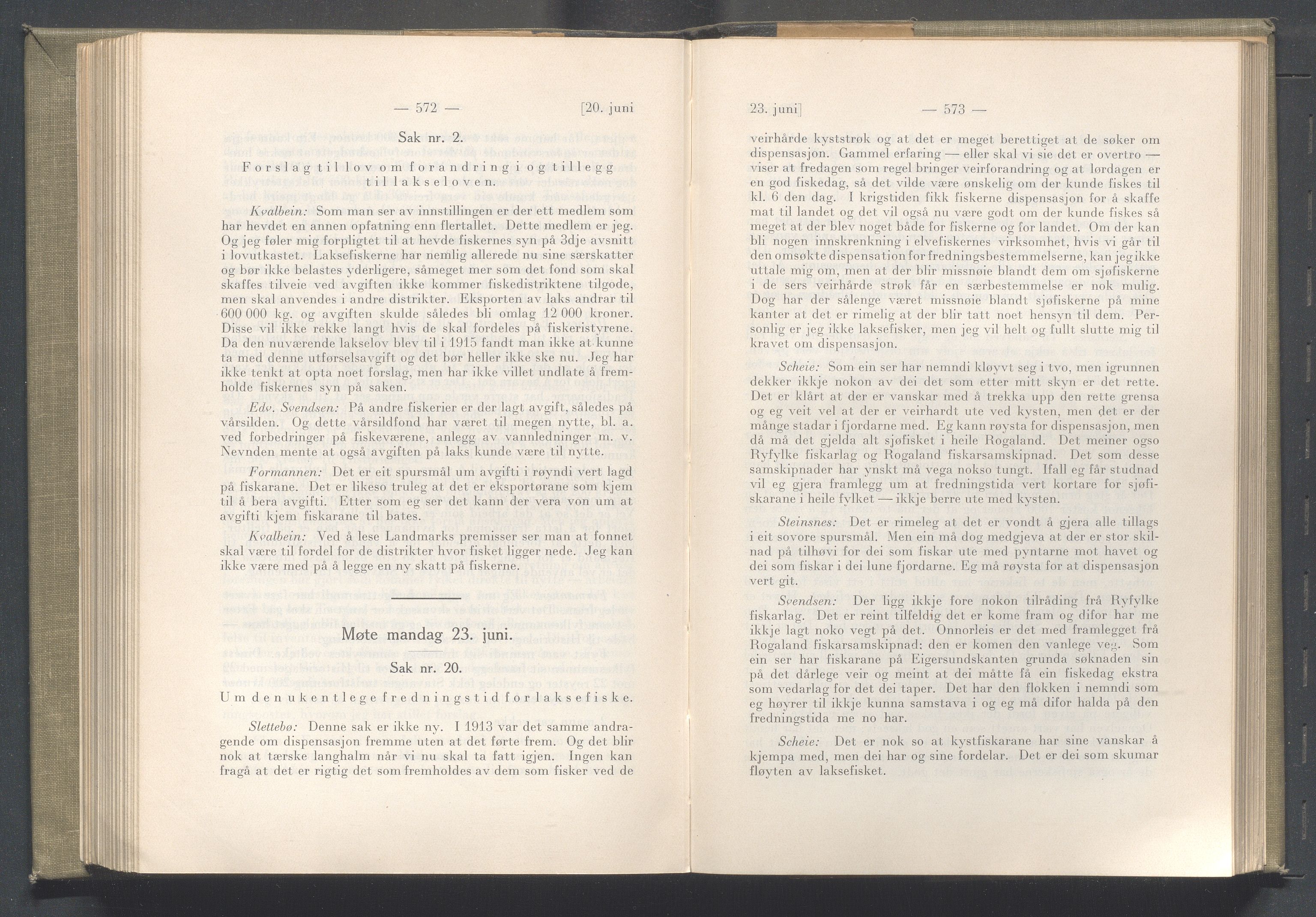 Rogaland fylkeskommune - Fylkesrådmannen , IKAR/A-900/A/Aa/Aaa/L0043: Møtebok , 1924, p. 572-573