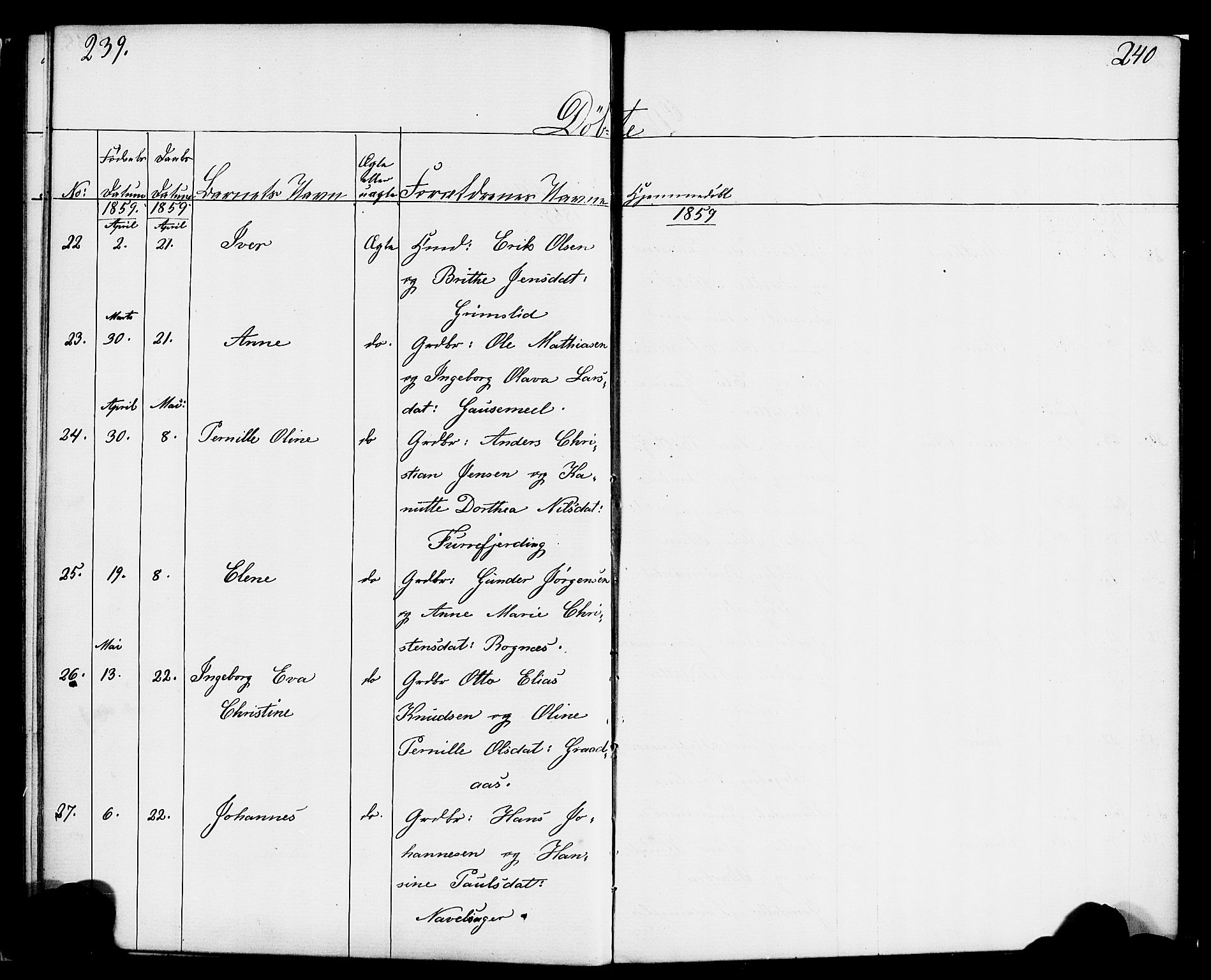 Hornindal sokneprestembete, AV/SAB-A-82401/H/Haa/Haaa/L0001: Parish register (official) no. A 1, 1837-1866, p. 240-241