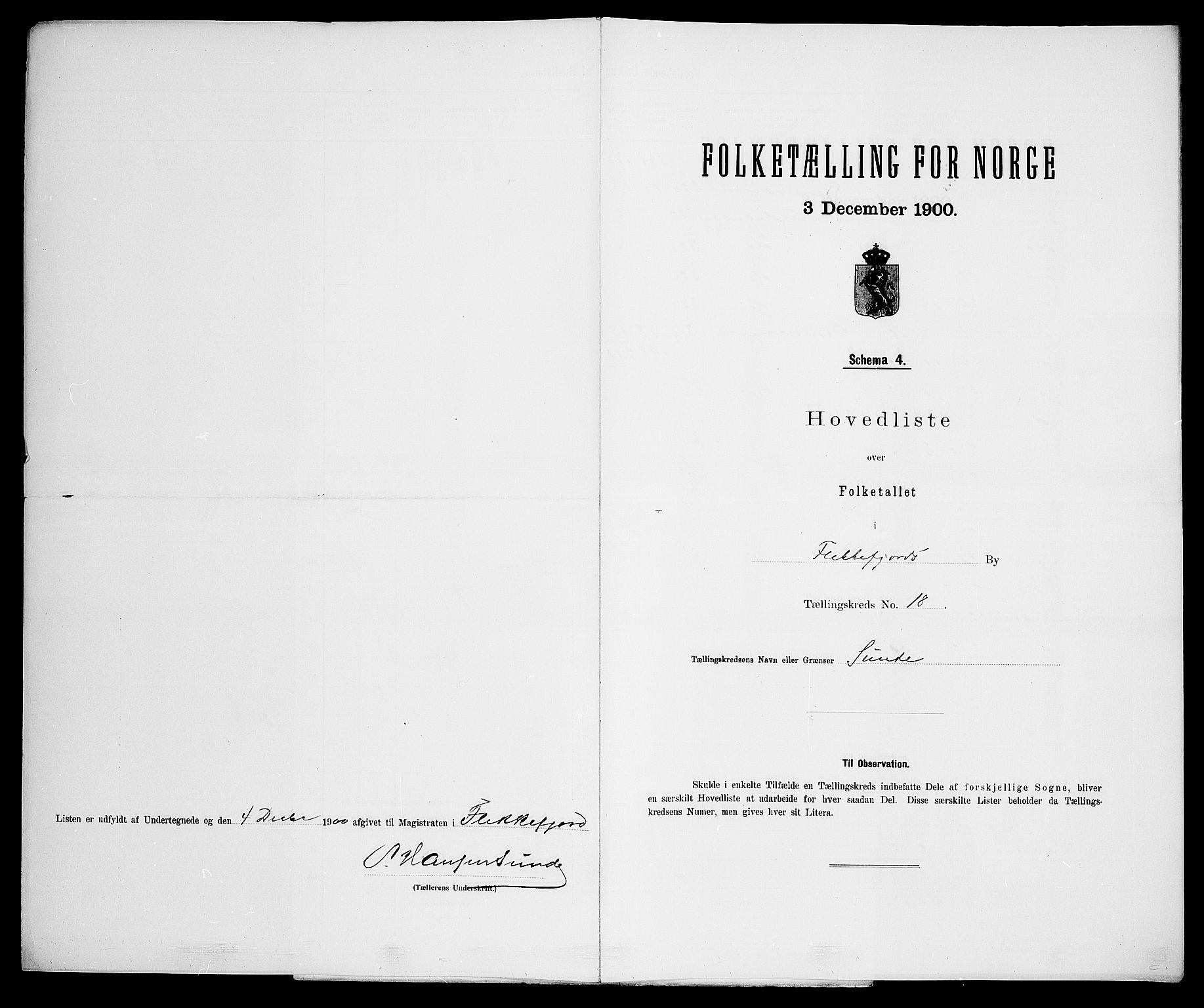 SAK, 1900 census for Flekkefjord, 1900, p. 60