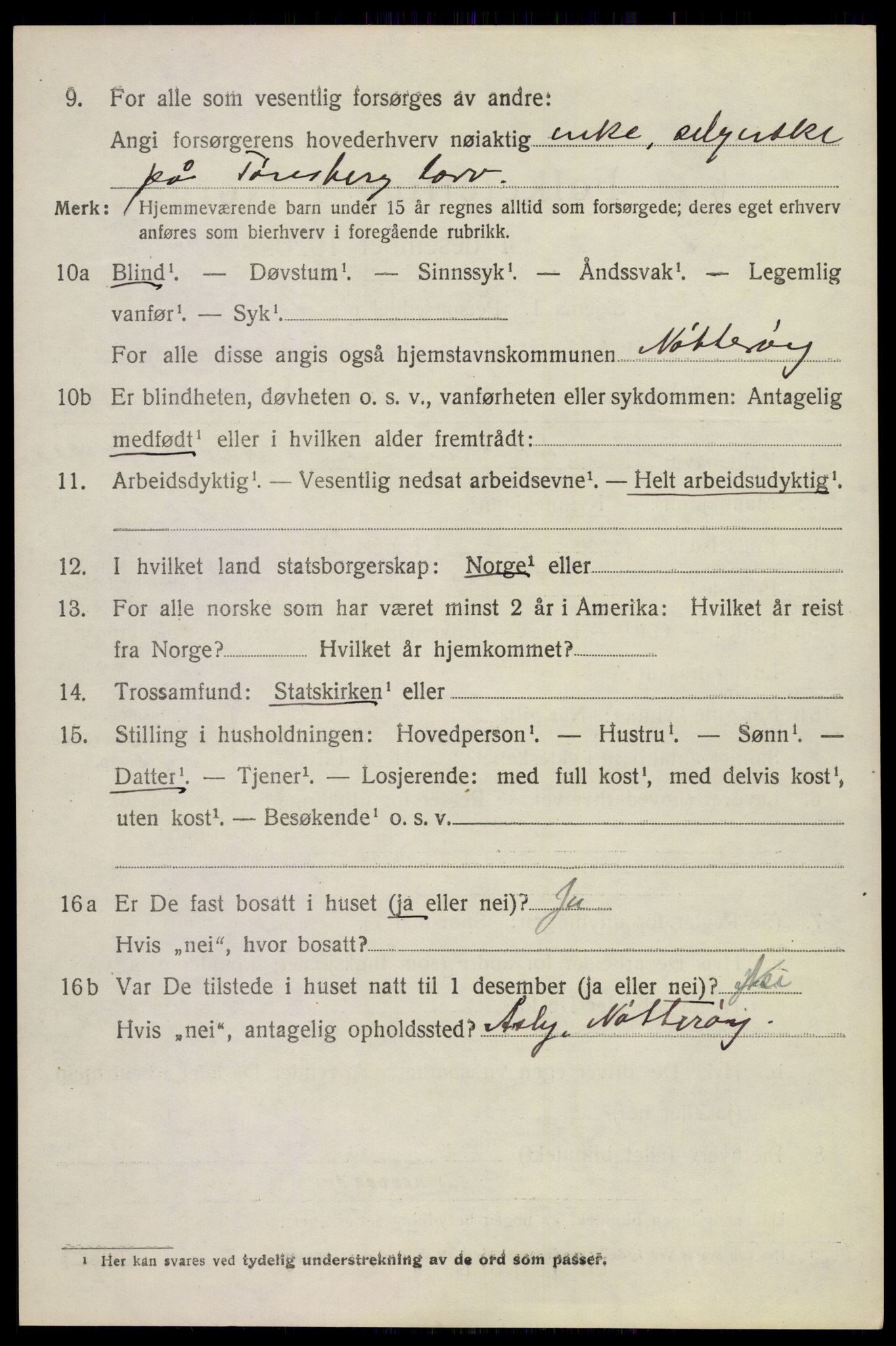 SAKO, 1920 census for Nøtterøy, 1920, p. 5582