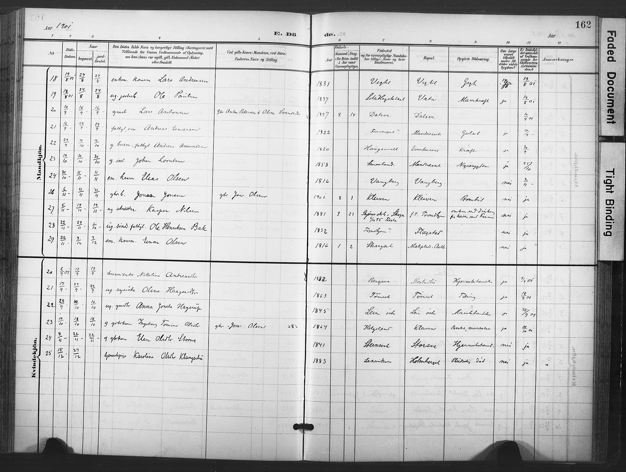 Ministerialprotokoller, klokkerbøker og fødselsregistre - Nord-Trøndelag, AV/SAT-A-1458/713/L0122: Parish register (official) no. 713A11, 1899-1910, p. 162