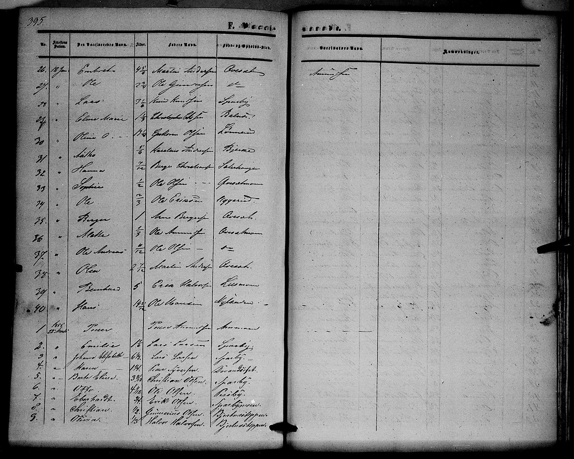 Hof prestekontor, AV/SAH-PREST-038/H/Ha/Haa/L0008: Parish register (official) no. 8, 1849-1861, p. 395