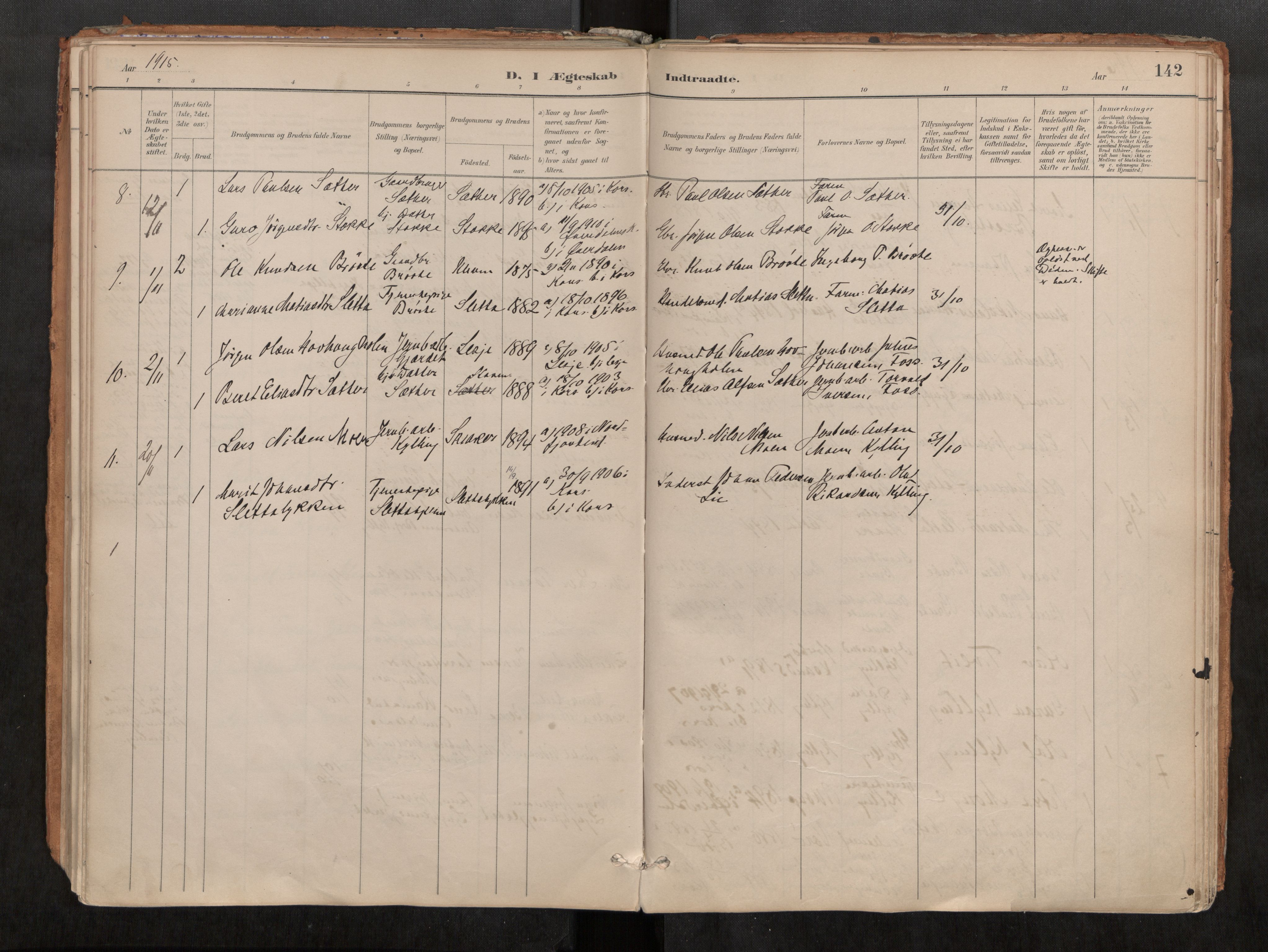 Ministerialprotokoller, klokkerbøker og fødselsregistre - Møre og Romsdal, AV/SAT-A-1454/546/L0599: Parish register (official) no. 546A03, 1882-1920, p. 142