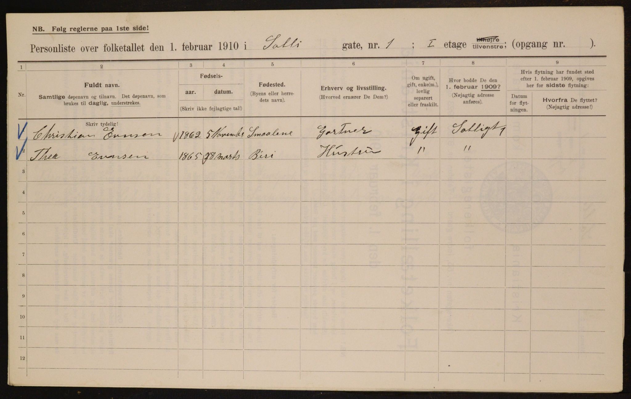 OBA, Municipal Census 1910 for Kristiania, 1910, p. 94939