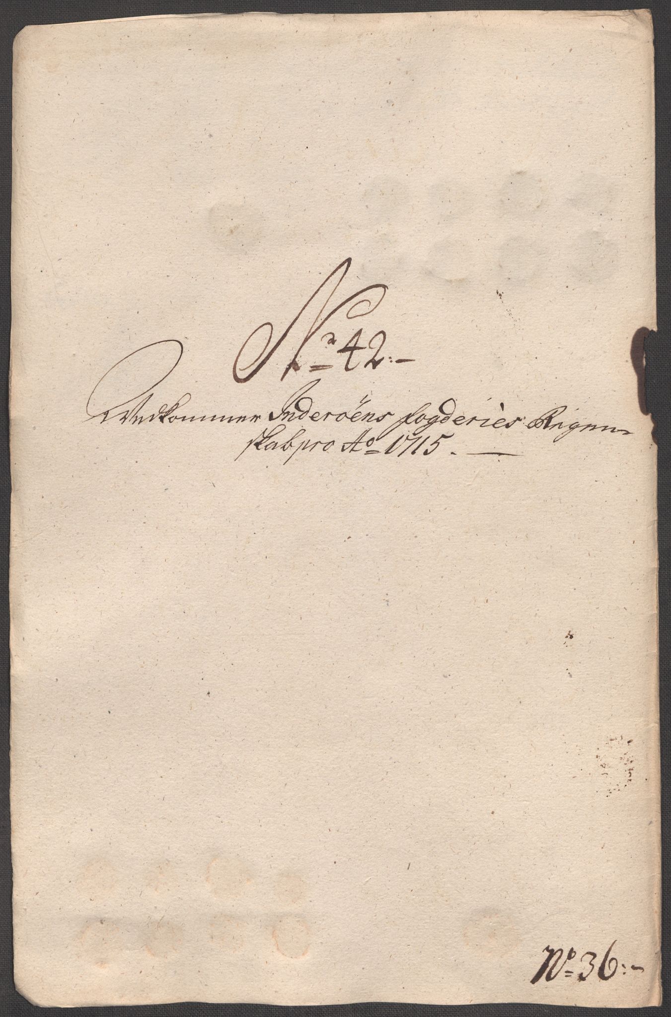 Rentekammeret inntil 1814, Reviderte regnskaper, Fogderegnskap, RA/EA-4092/R63/L4323: Fogderegnskap Inderøy, 1715, p. 343