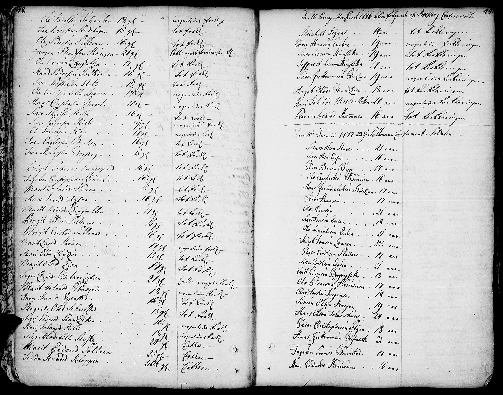 Lesja prestekontor, AV/SAH-PREST-068/H/Ha/Haa/L0002: Parish register (official) no. 2, 1732-1776, p. 48-49