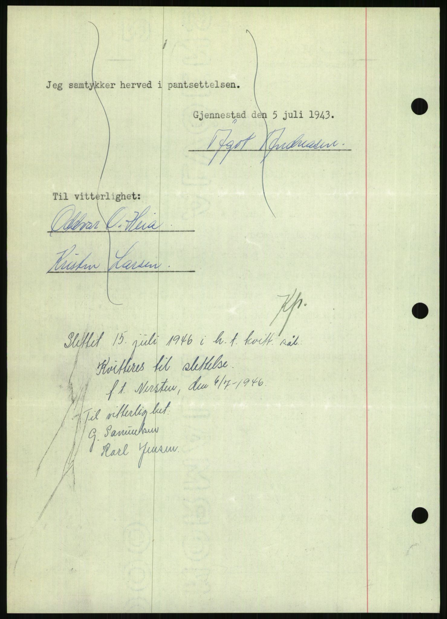Nedenes sorenskriveri, SAK/1221-0006/G/Gb/Gbb/L0002: Mortgage book no. II, 1942-1945, Diary no: : 635/1943