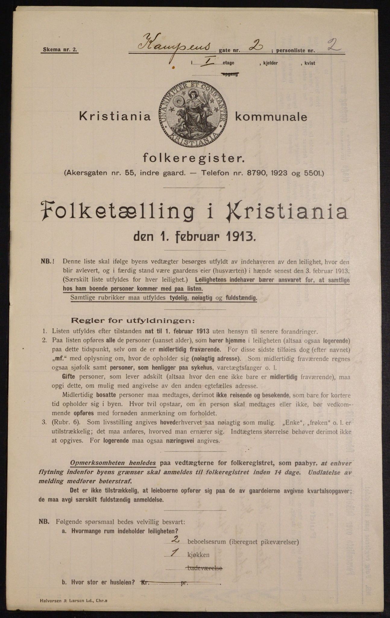 OBA, Municipal Census 1913 for Kristiania, 1913, p. 47504