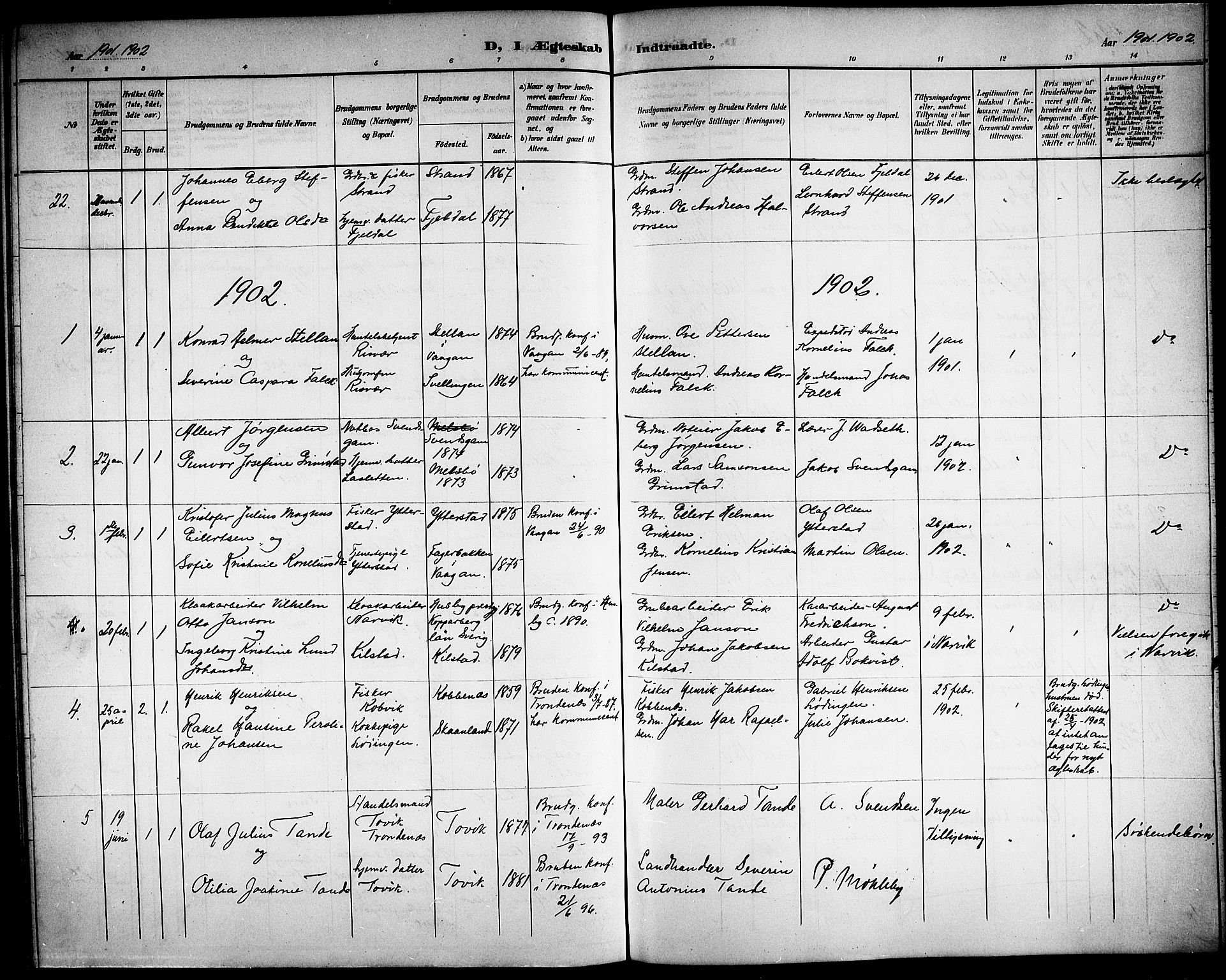 Ministerialprotokoller, klokkerbøker og fødselsregistre - Nordland, AV/SAT-A-1459/872/L1048: Parish register (copy) no. 872C04, 1898-1919