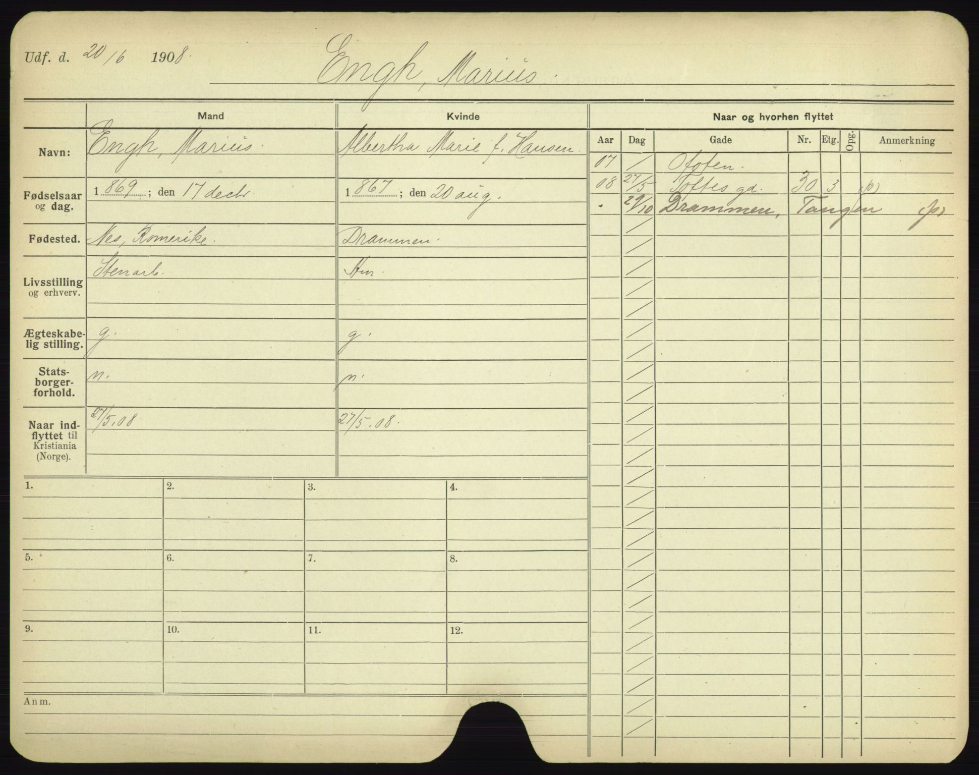 Oslo folkeregister, Registerkort, AV/SAO-A-11715/F/Fa/Fac/L0002: Menn, 1906-1914, p. 924a