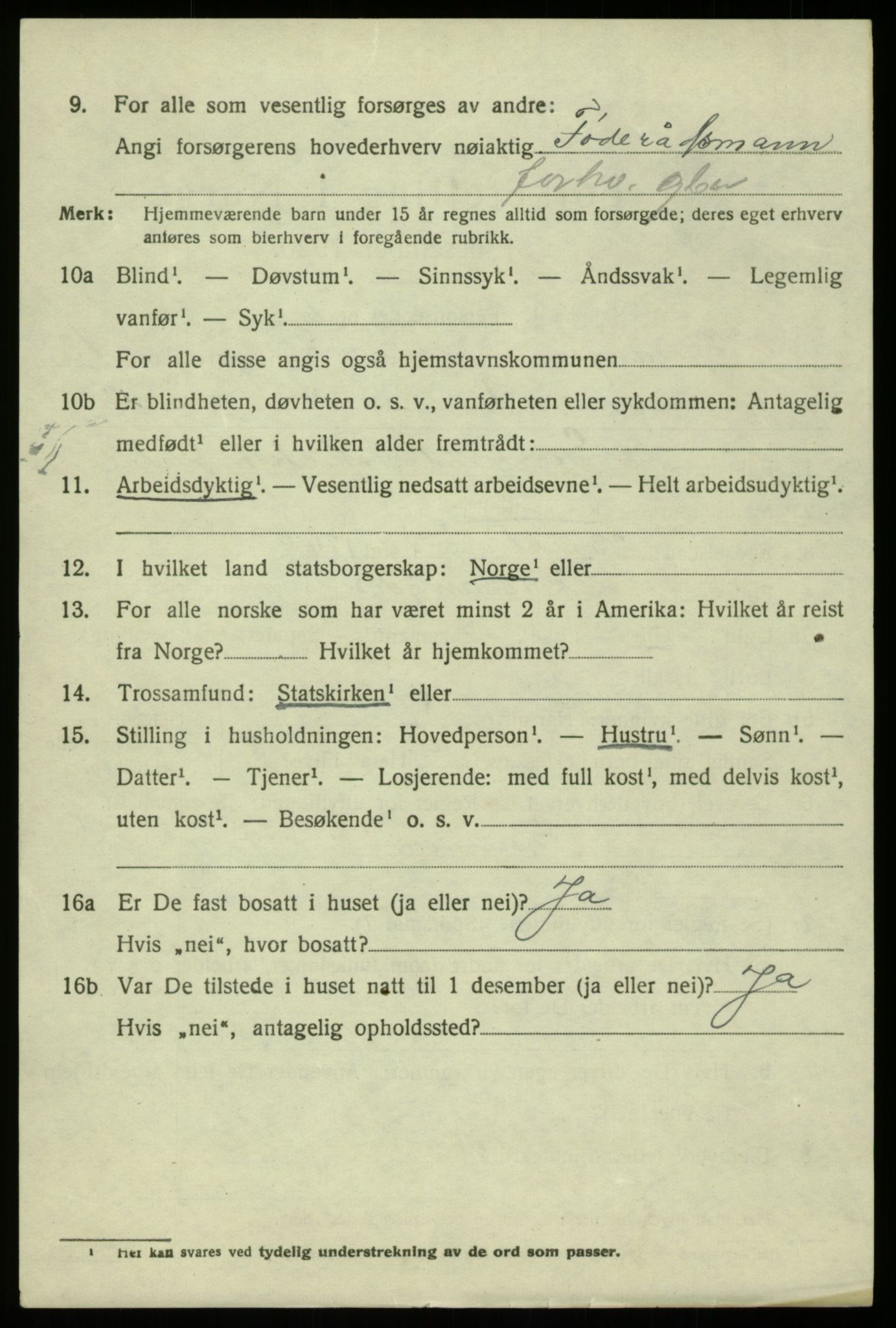 SAB, 1920 census for Hosanger, 1920, p. 5112