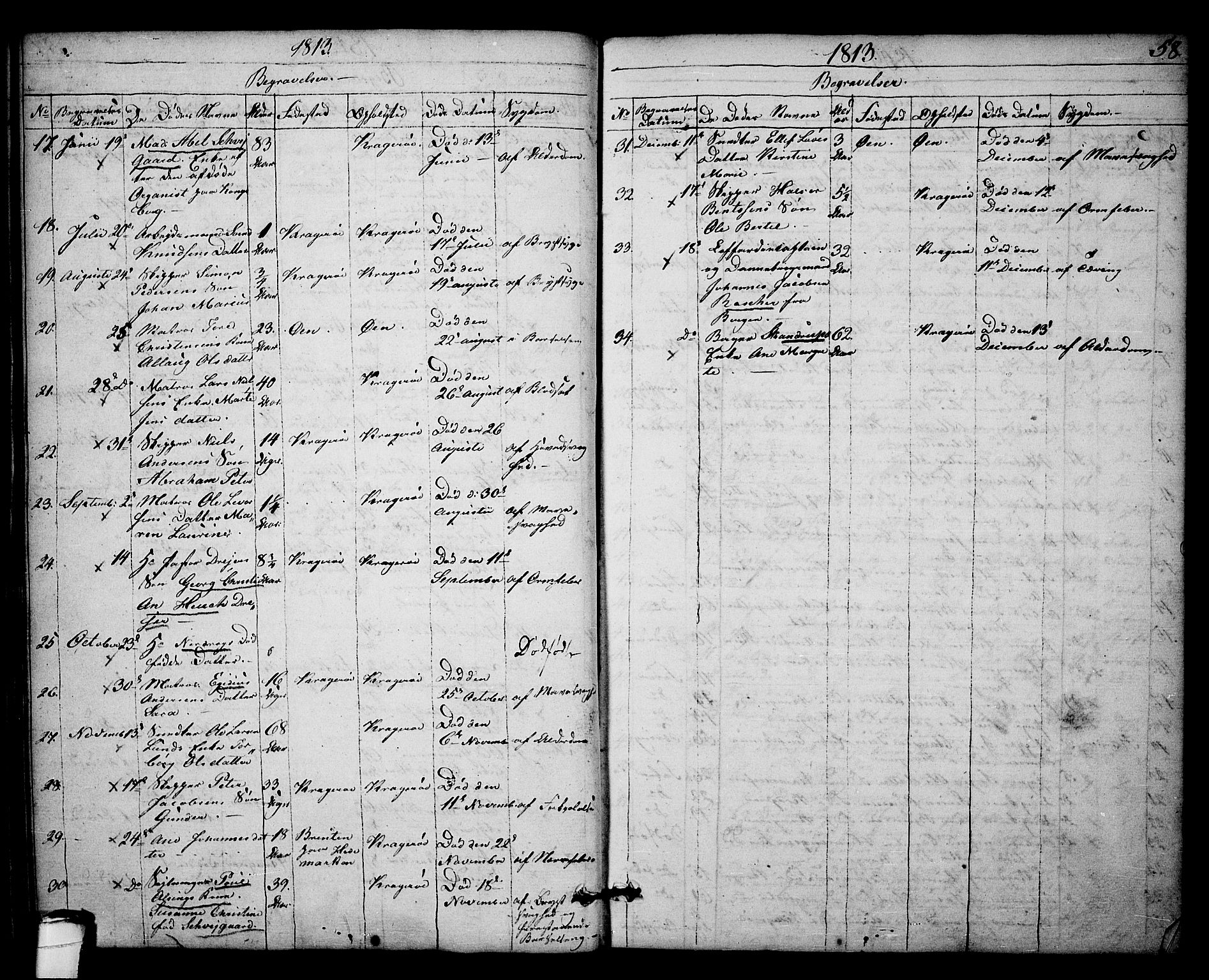 Kragerø kirkebøker, SAKO/A-278/F/Fa/L0003: Parish register (official) no. 3, 1802-1813, p. 58