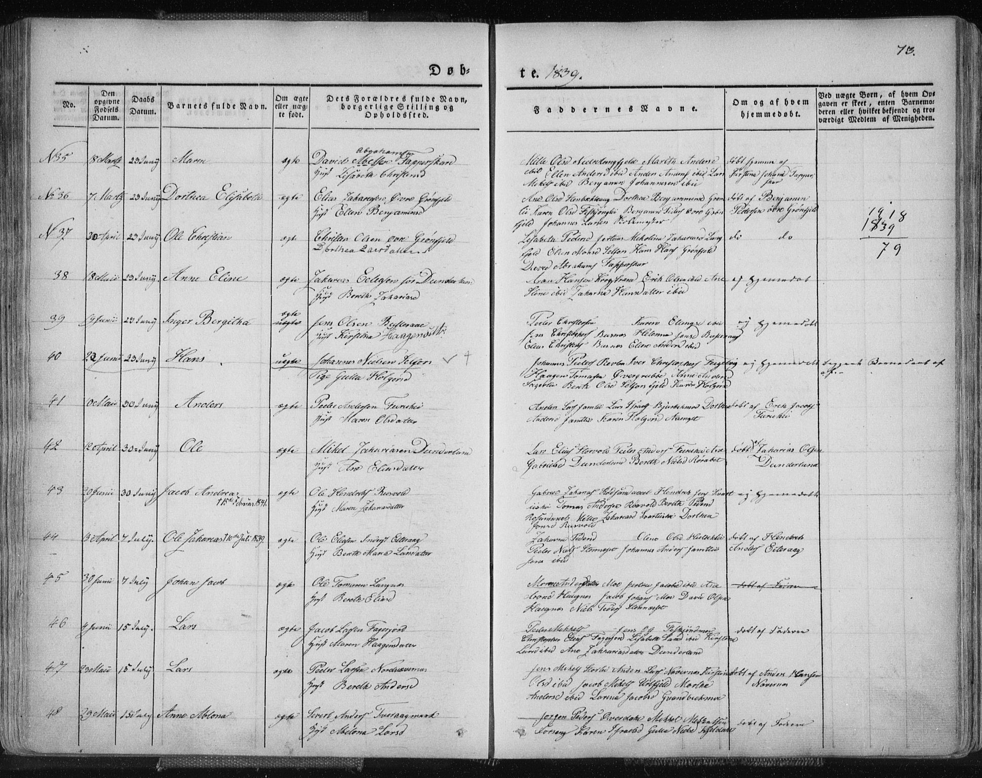 Ministerialprotokoller, klokkerbøker og fødselsregistre - Nordland, AV/SAT-A-1459/827/L0390: Parish register (official) no. 827A02, 1826-1841, p. 73