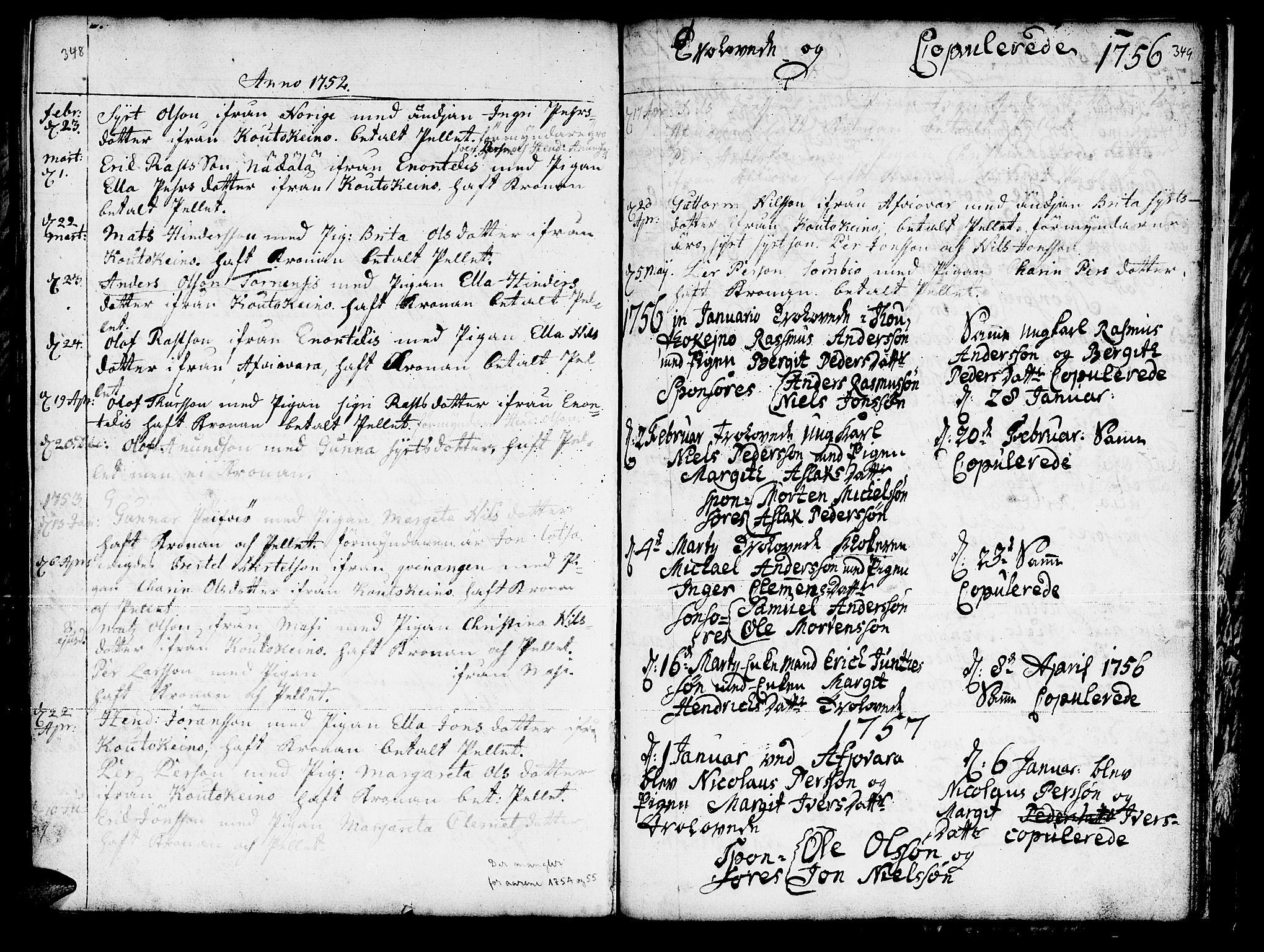Kautokeino sokneprestembete, SATØ/S-1340/H/Ha/L0001.kirke: Parish register (official) no. 1, 1723-1776, p. 348-349