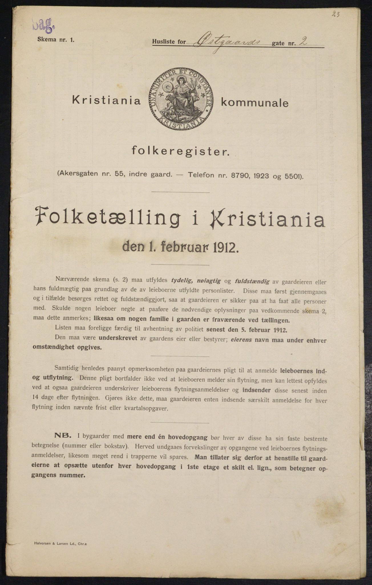 OBA, Municipal Census 1912 for Kristiania, 1912, p. 129059