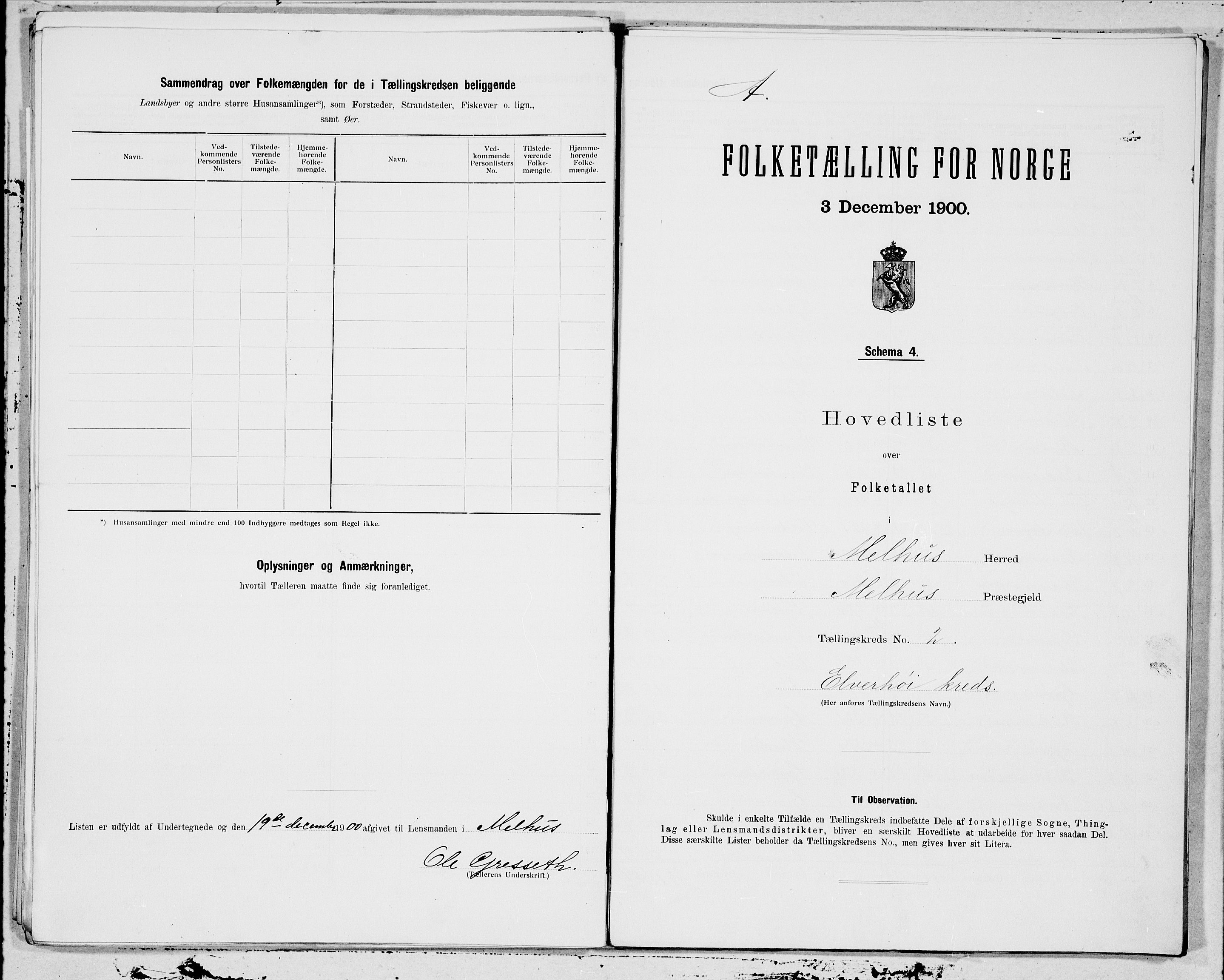 SAT, 1900 census for Melhus, 1900, p. 6