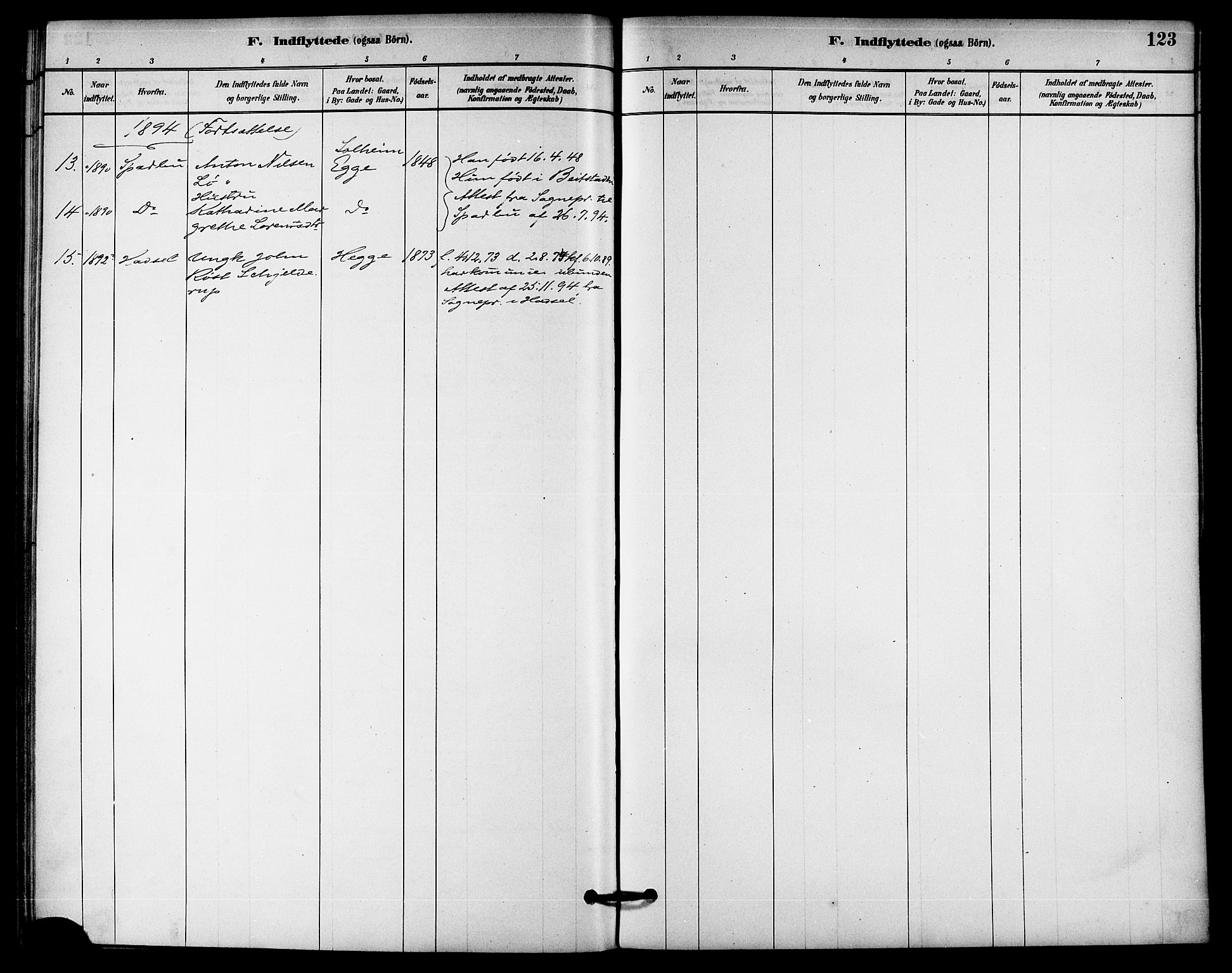 Ministerialprotokoller, klokkerbøker og fødselsregistre - Nord-Trøndelag, SAT/A-1458/740/L0378: Parish register (official) no. 740A01, 1881-1895, p. 123