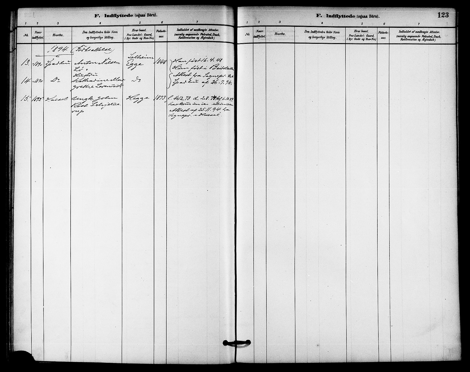 Ministerialprotokoller, klokkerbøker og fødselsregistre - Nord-Trøndelag, AV/SAT-A-1458/740/L0378: Parish register (official) no. 740A01, 1881-1895, p. 123