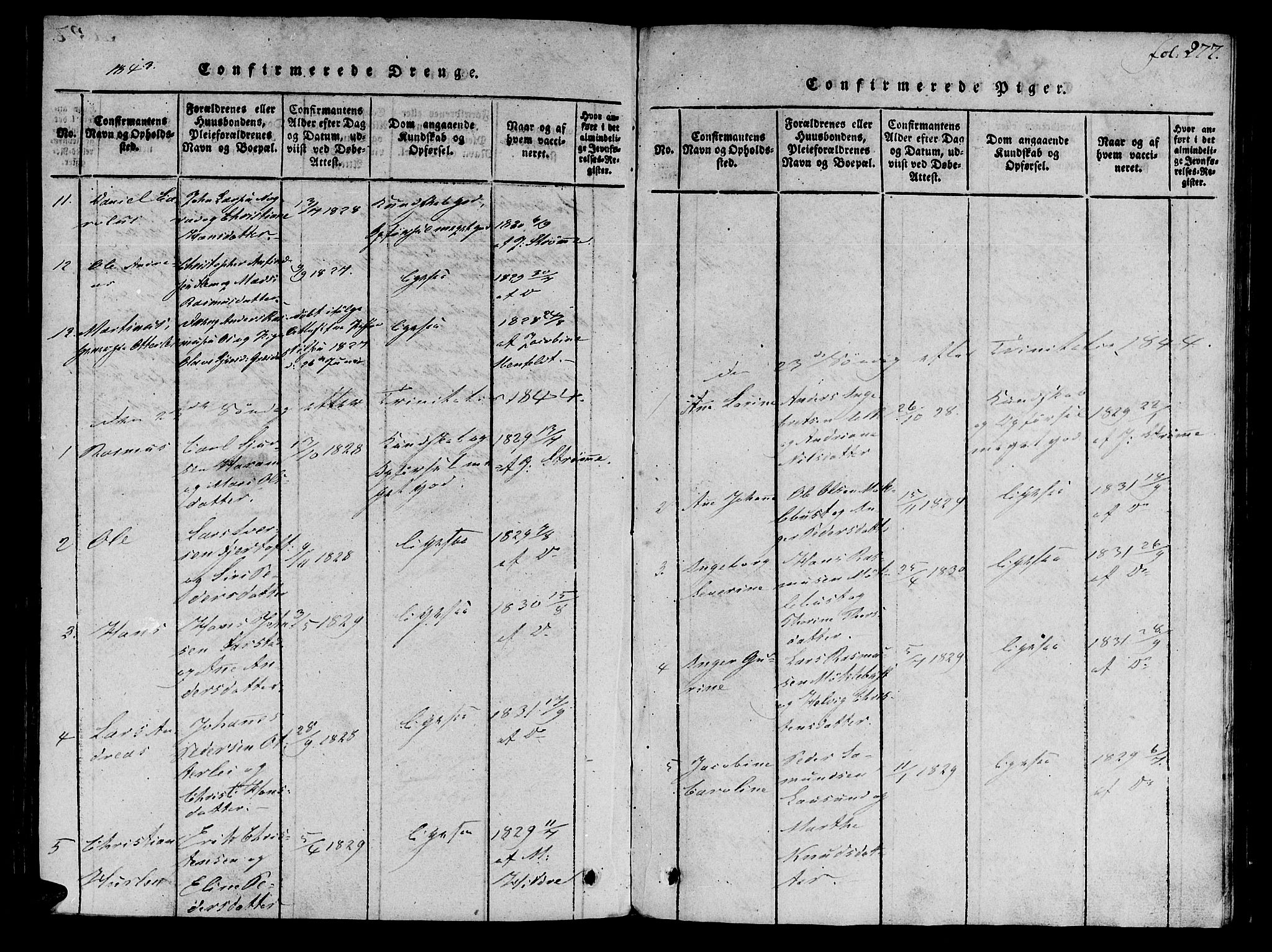 Ministerialprotokoller, klokkerbøker og fødselsregistre - Møre og Romsdal, SAT/A-1454/536/L0495: Parish register (official) no. 536A04, 1818-1847, p. 277