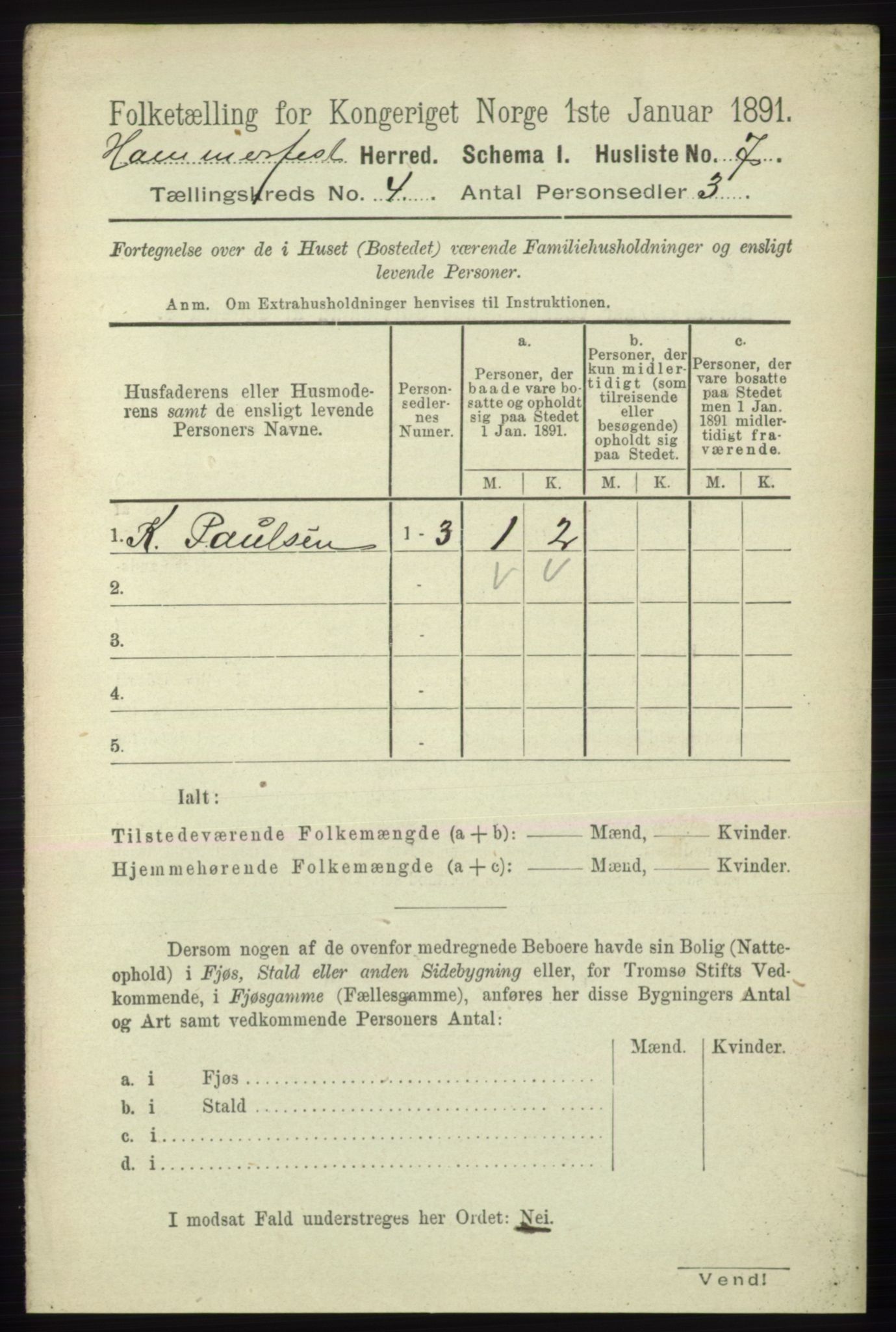 RA, 1891 census for 2016 Hammerfest, 1891, p. 1094