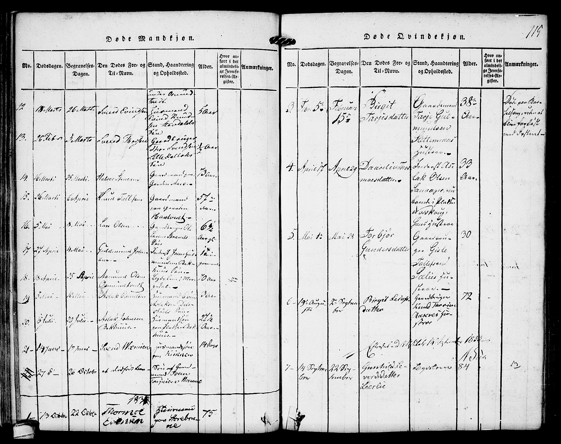 Kviteseid kirkebøker, SAKO/A-276/F/Fb/L0001: Parish register (official) no. II 1, 1815-1836, p. 115