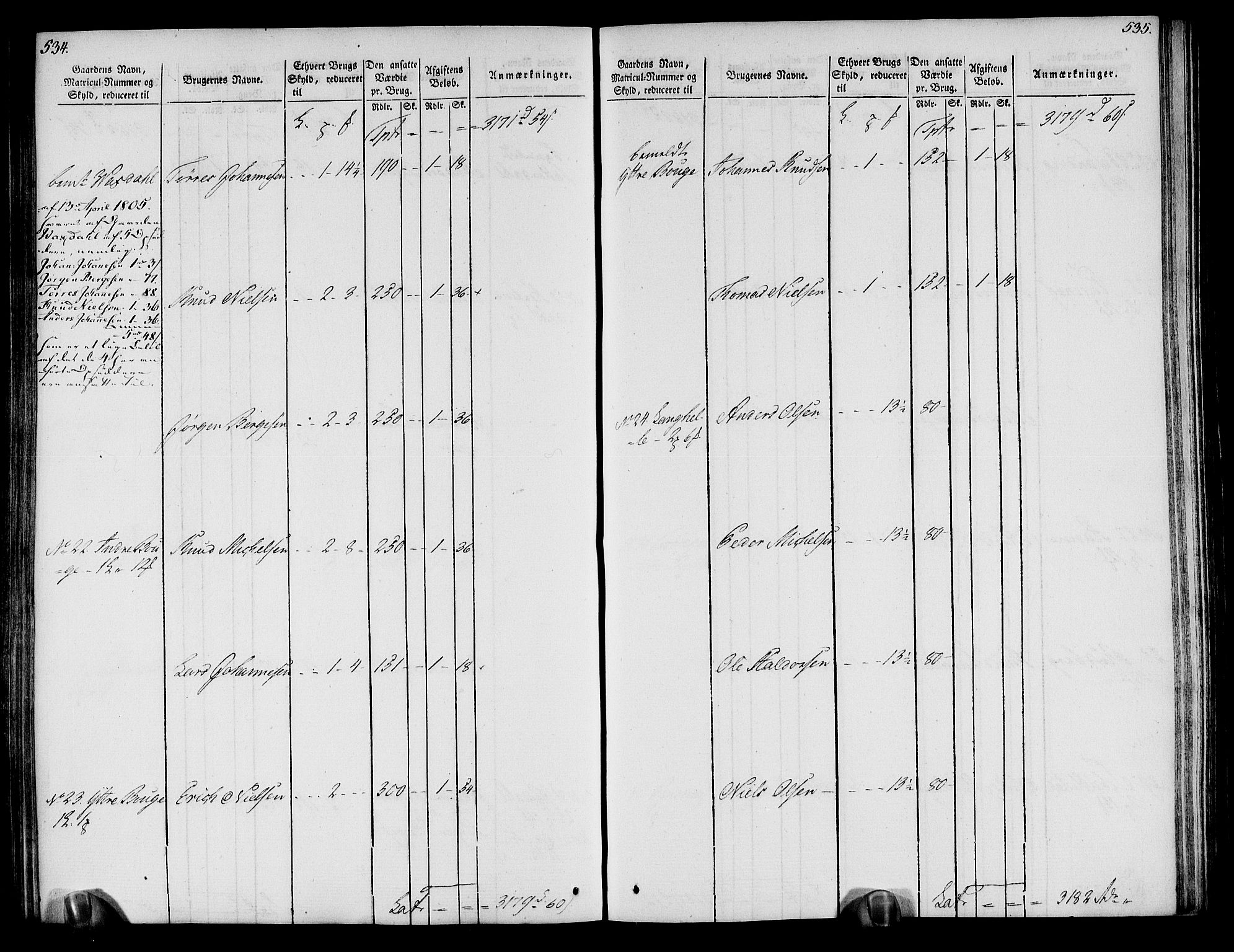 Rentekammeret inntil 1814, Realistisk ordnet avdeling, AV/RA-EA-4070/N/Ne/Nea/L0113: Nordhordland og Voss fogderi. Oppebørselsregister, 1803-1804, p. 275