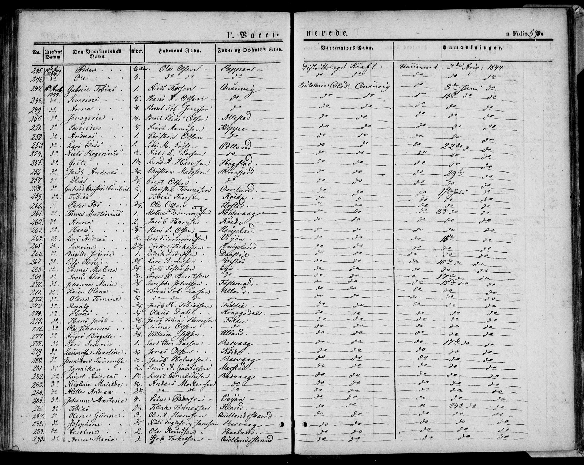 Flekkefjord sokneprestkontor, AV/SAK-1111-0012/F/Fa/Fac/L0004: Parish register (official) no. A 4, 1841-1849, p. 590