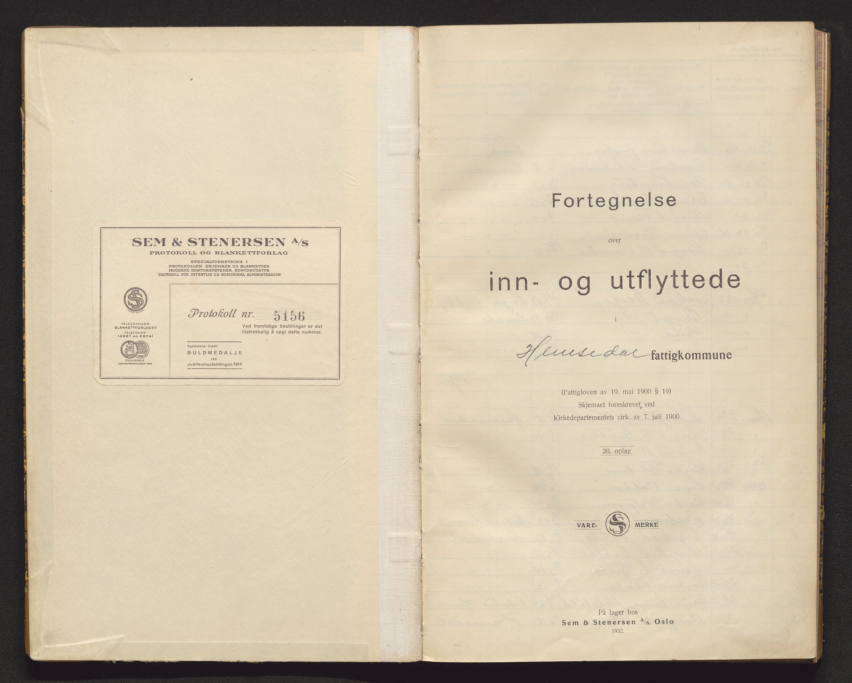 Gol og Hemsedal lensmannskontor, AV/SAKO-A-510/O/Ob/L0002: Flytteprotokoller, 1933-1943