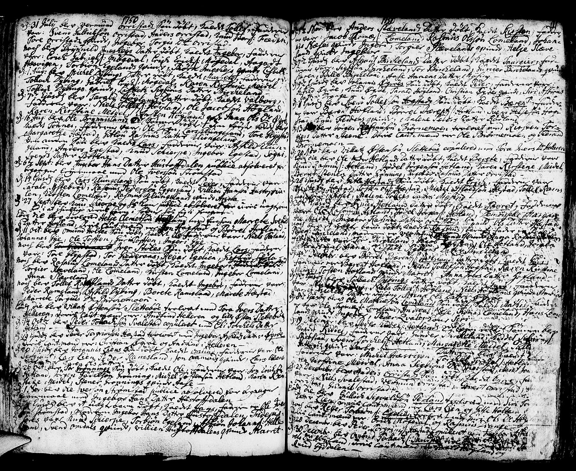 Helleland sokneprestkontor, SAST/A-101810: Parish register (official) no. A 1 /1, 1713-1761, p. 91