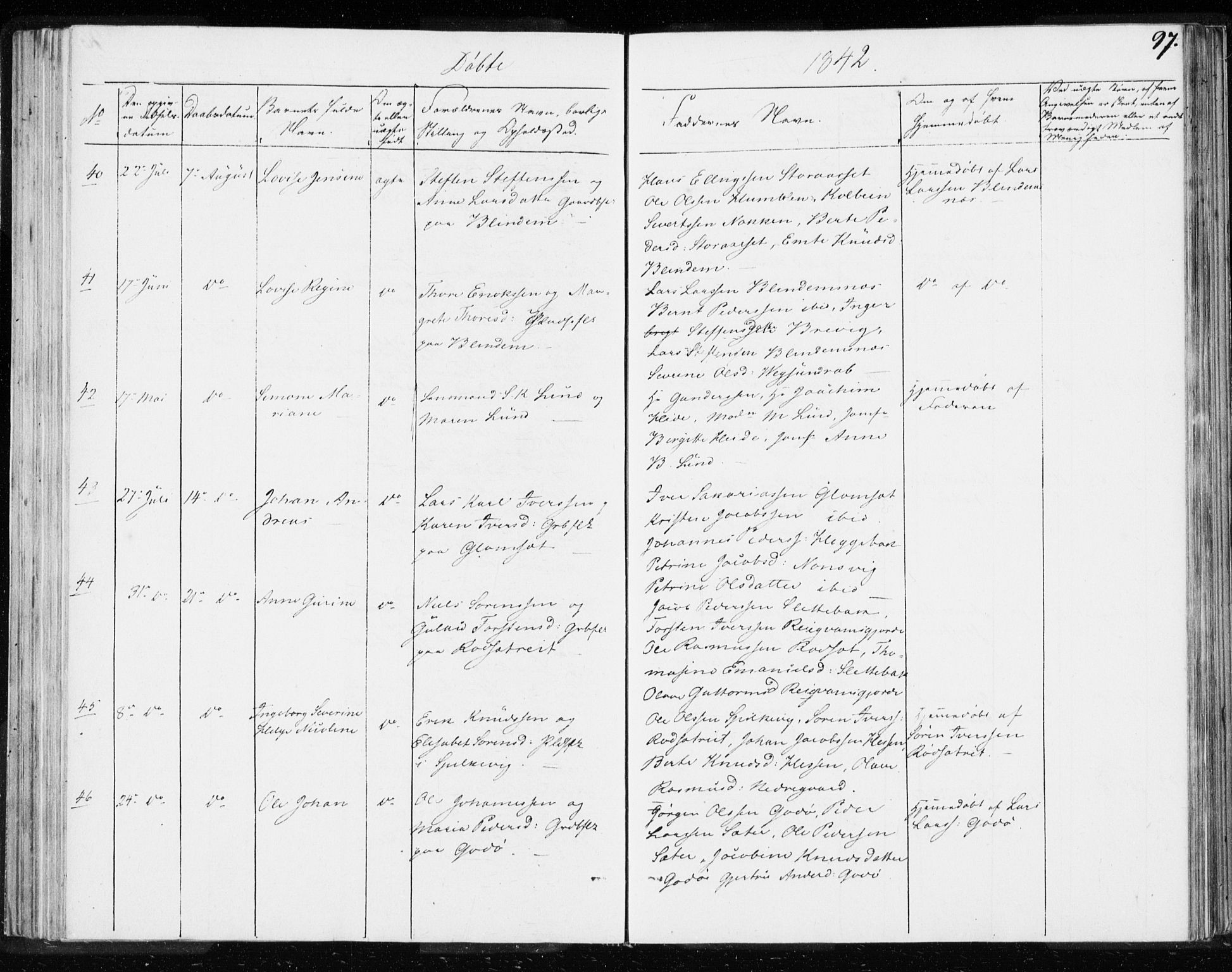 Ministerialprotokoller, klokkerbøker og fødselsregistre - Møre og Romsdal, AV/SAT-A-1454/528/L0414: Curate's parish register no. 528B02, 1833-1844, p. 97