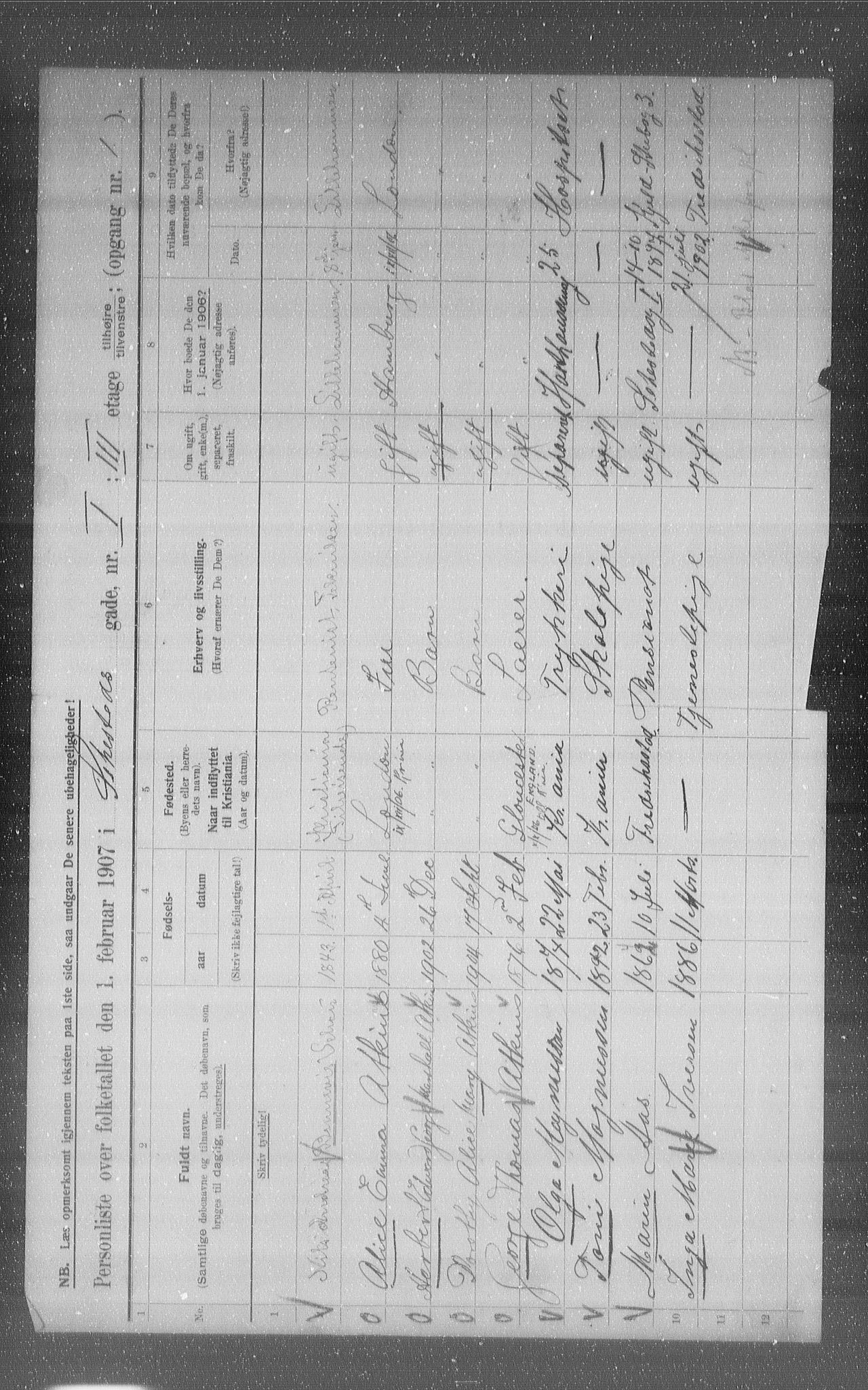 OBA, Municipal Census 1907 for Kristiania, 1907, p. 47861